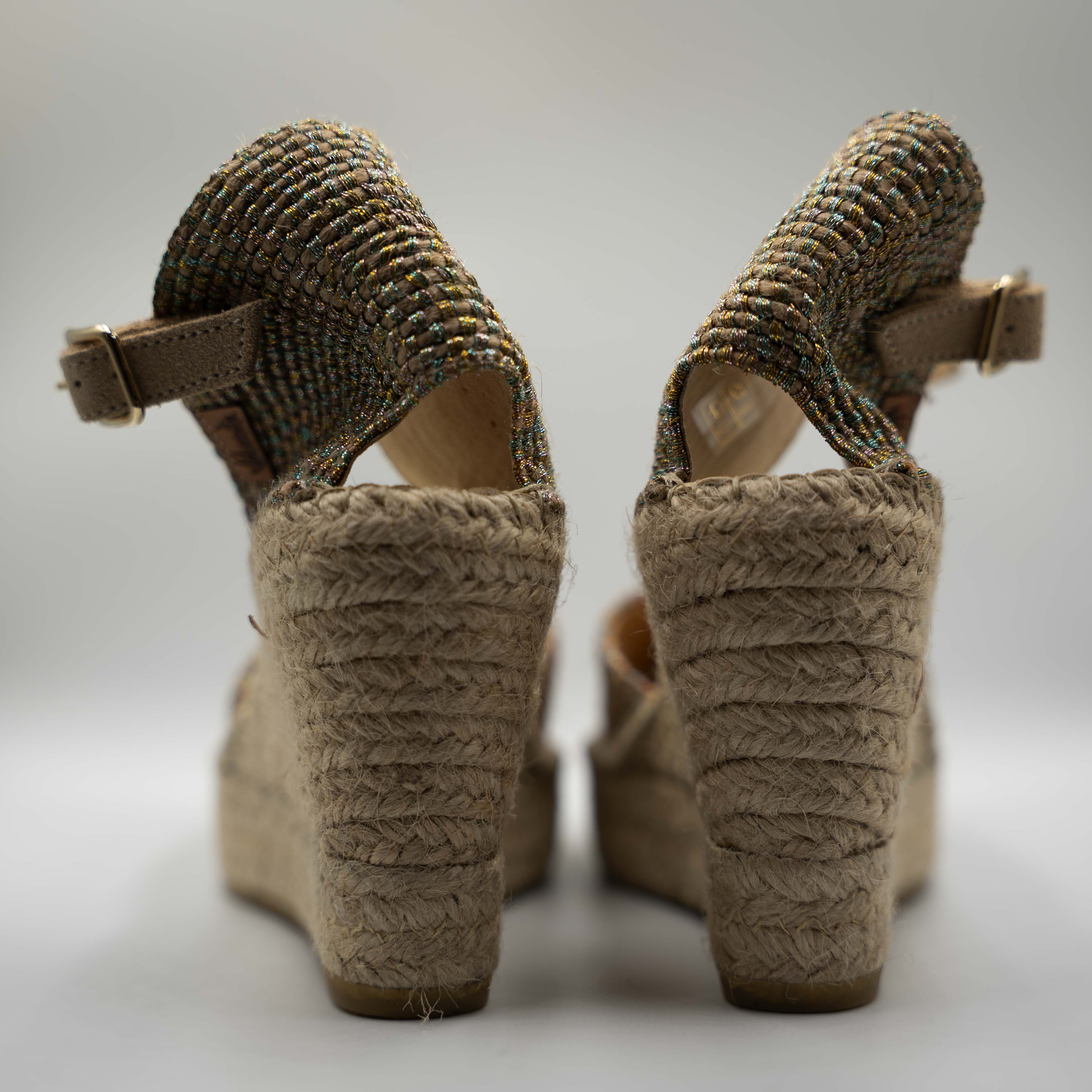 Vidorreta - Espadrilles in pelle e tessuto con cinturino