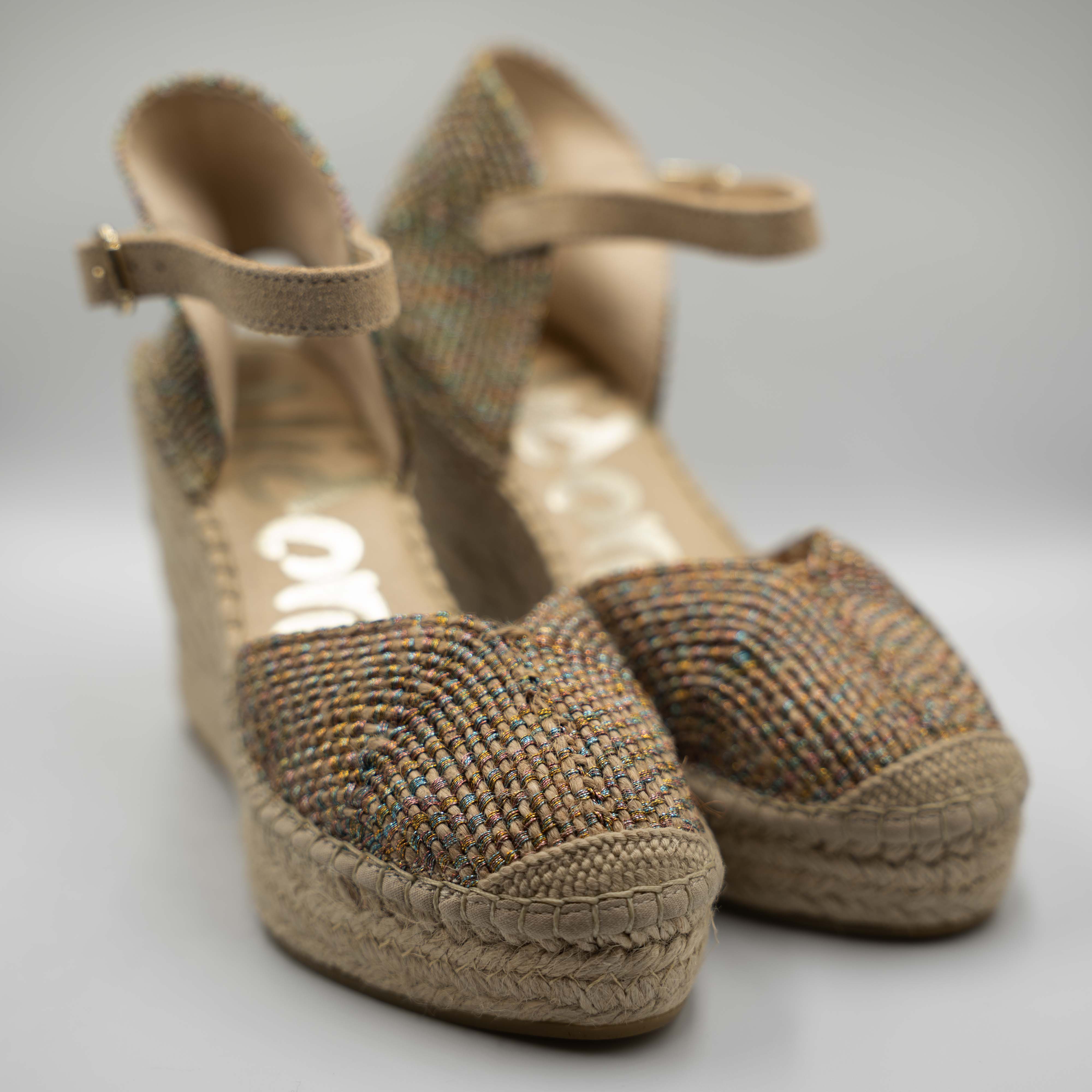 Vidorreta - Espadrilles in pelle e tessuto con cinturino