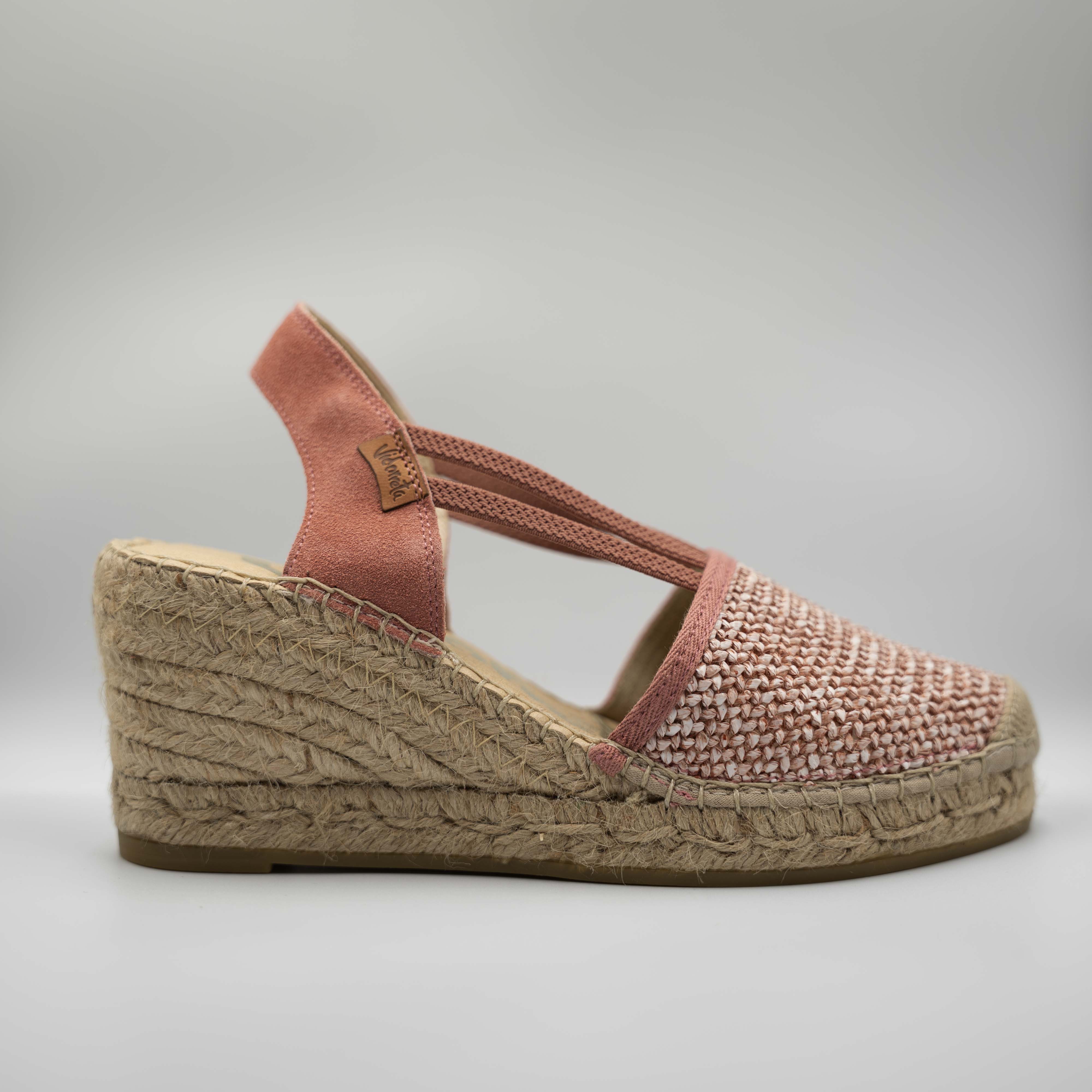 Vidorreta - Espadrilles in pelle e rafia con elastico