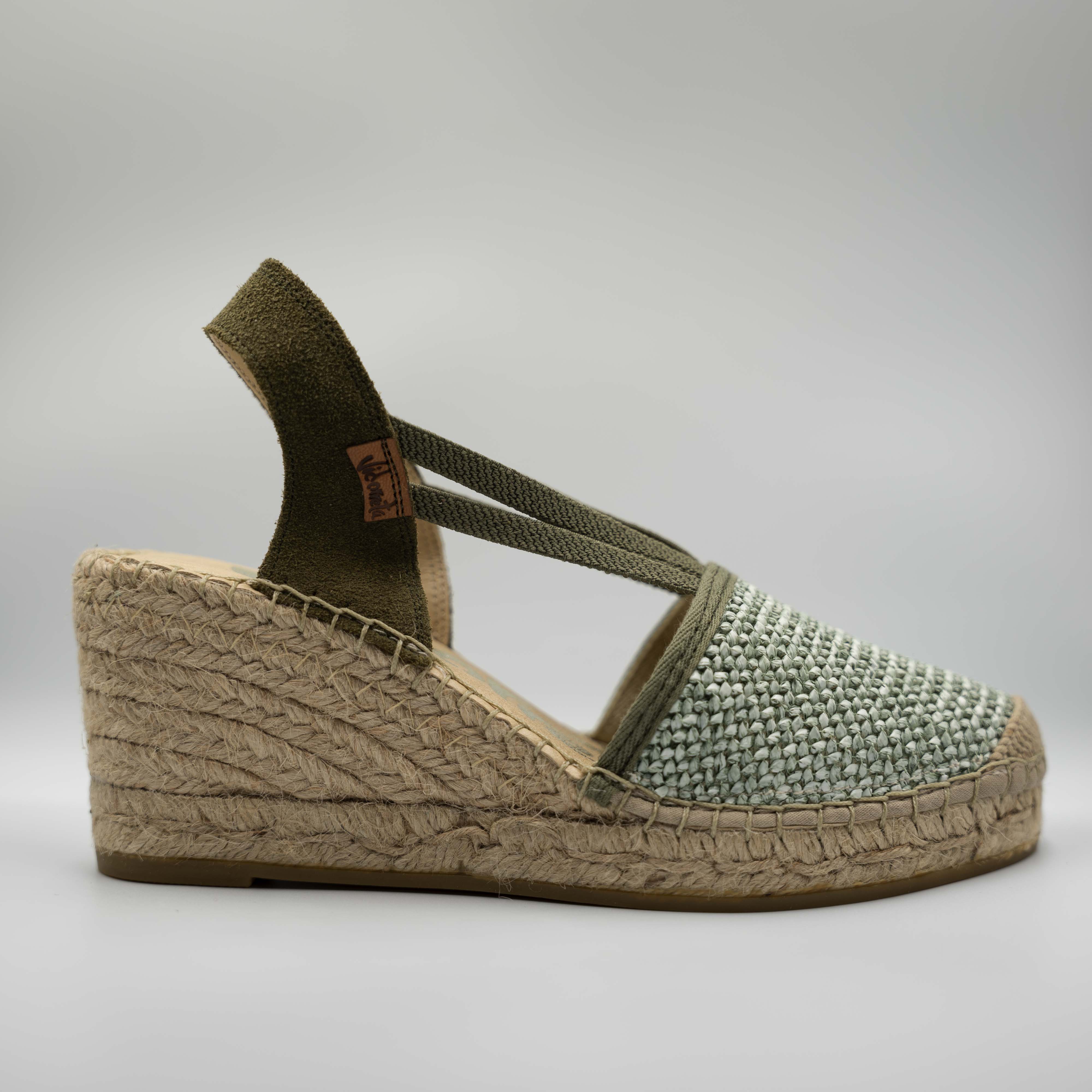 Vidorreta - Espadrilles in pelle e rafia con elastico