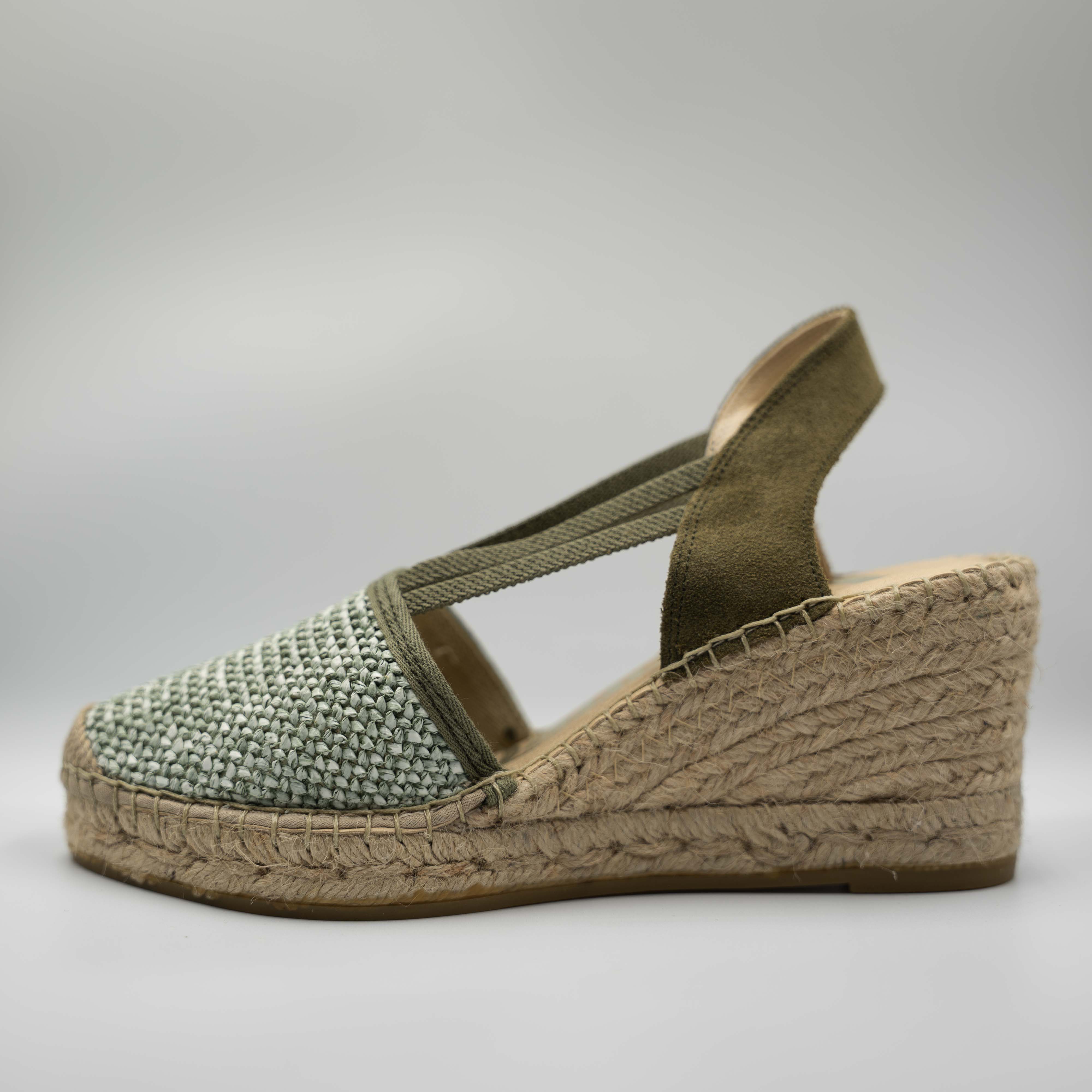 Vidorreta - Espadrilles in pelle e rafia con elastico