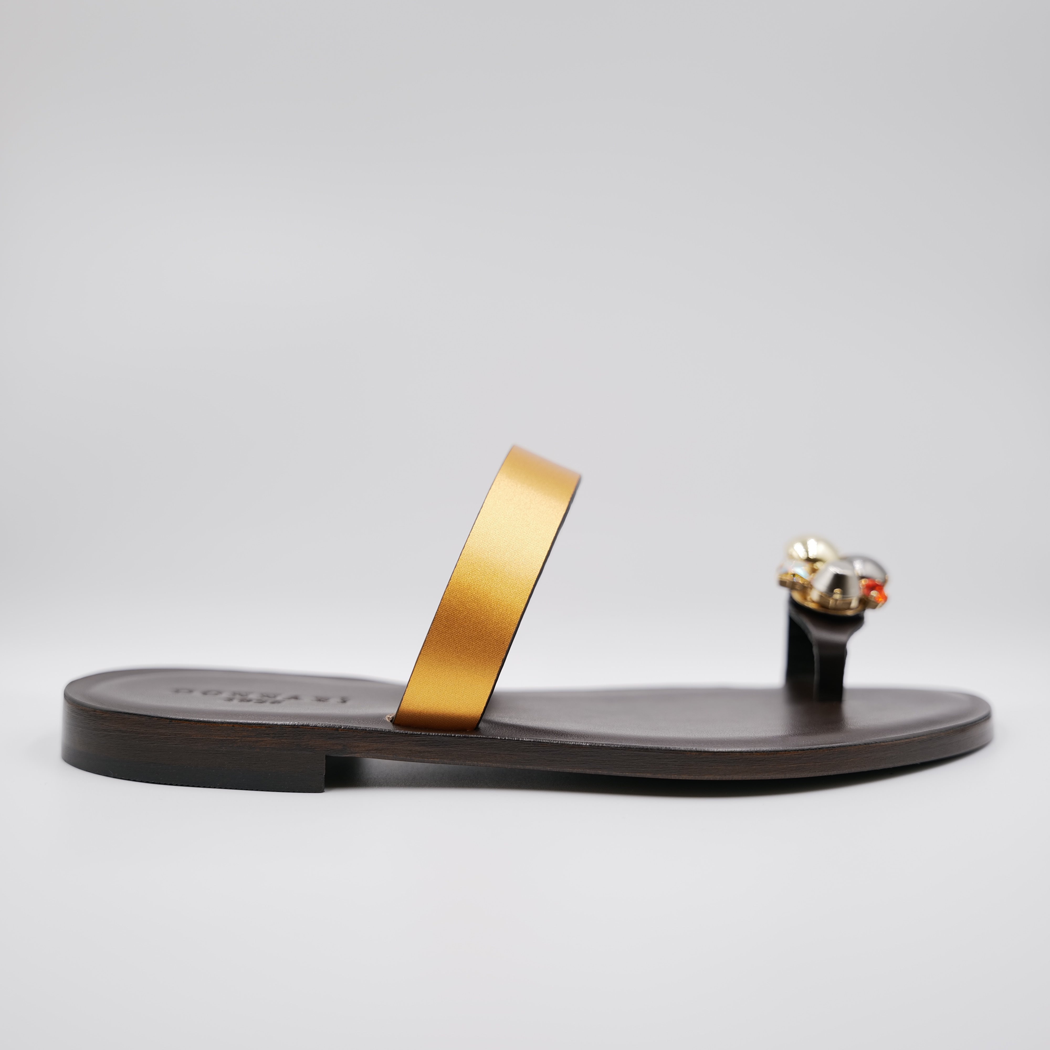 Donnarì - Ciabattine in pelle e raso infradito