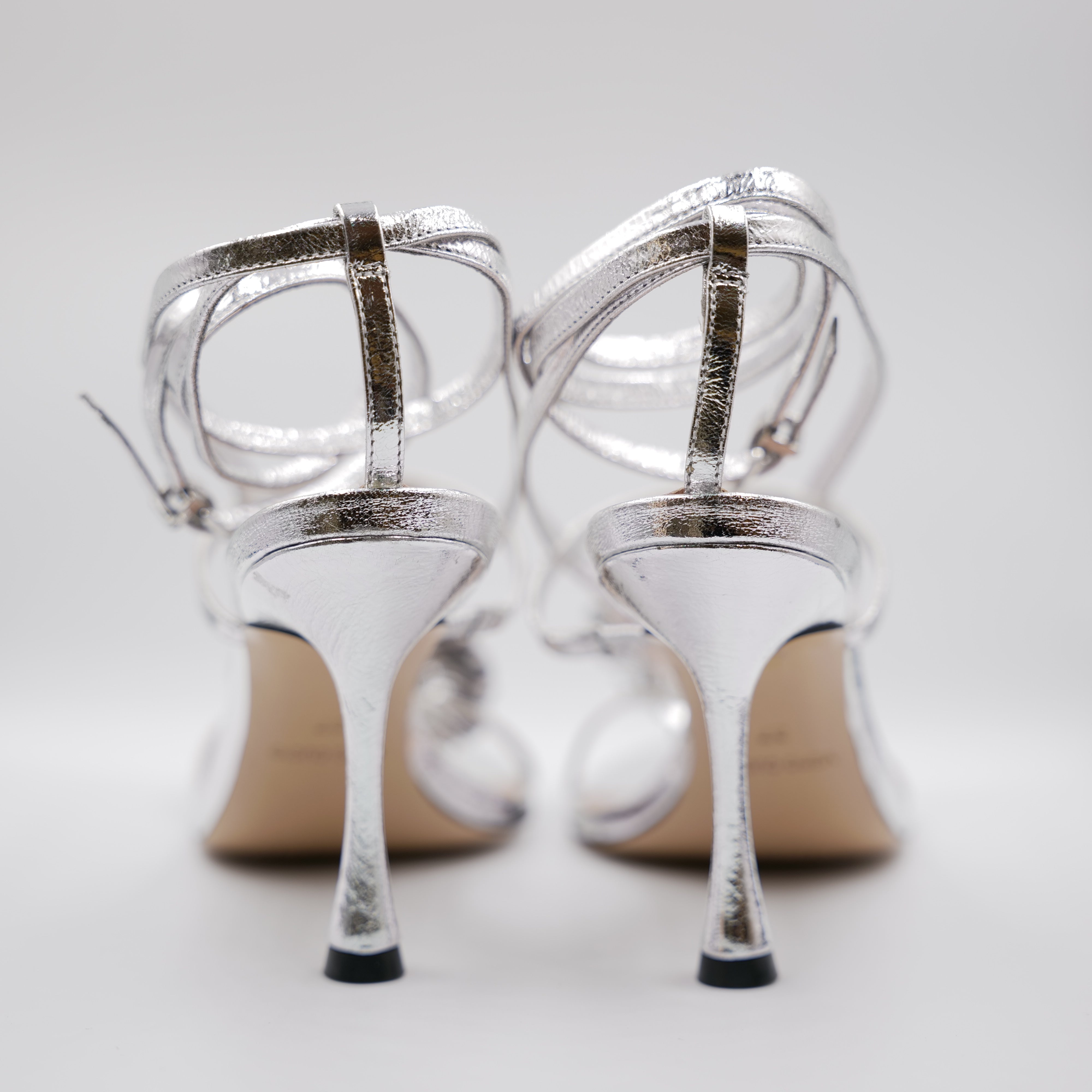 Vicenza - Sandali in pelle laminata con fiore