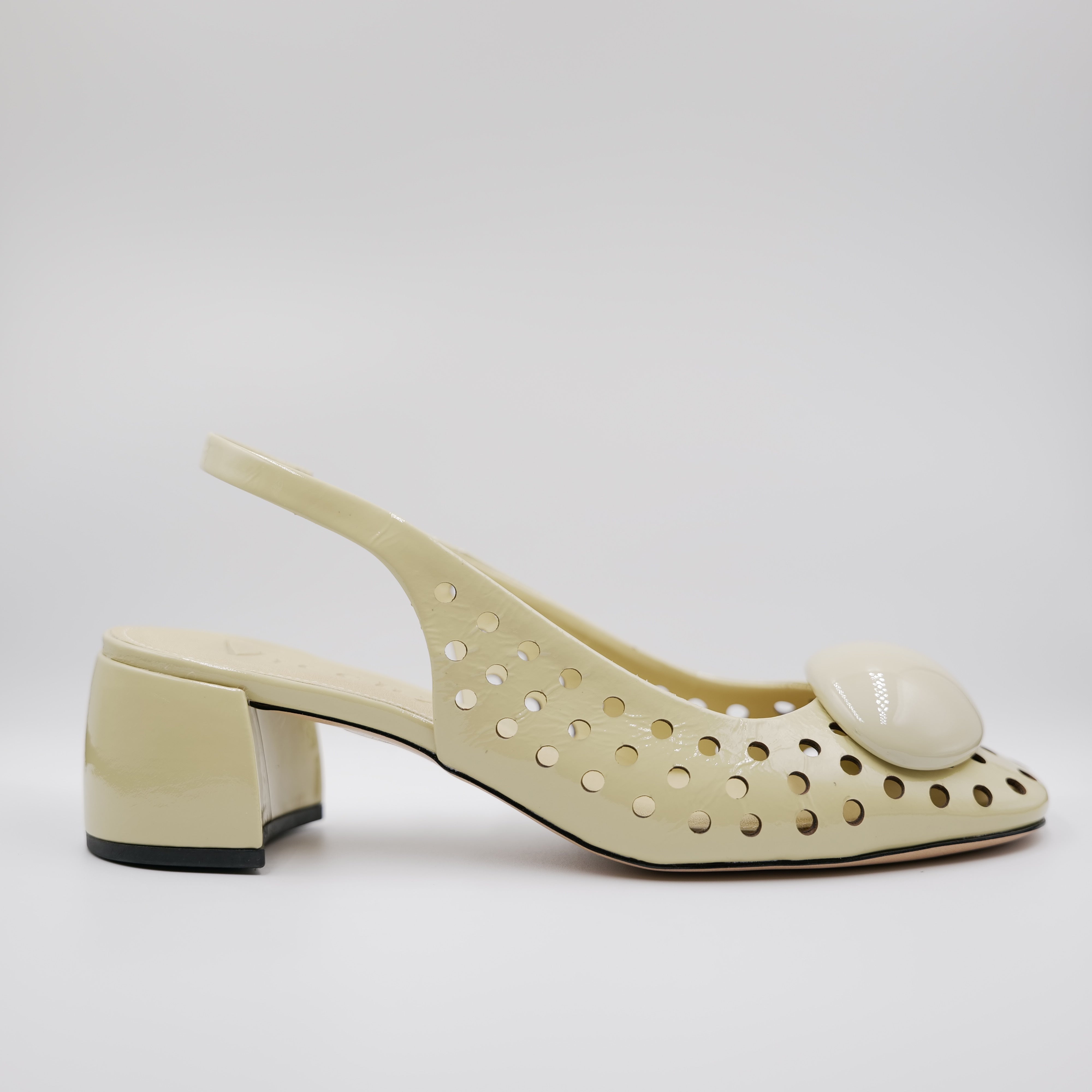 Vicenza - Slingback in vernice traforati