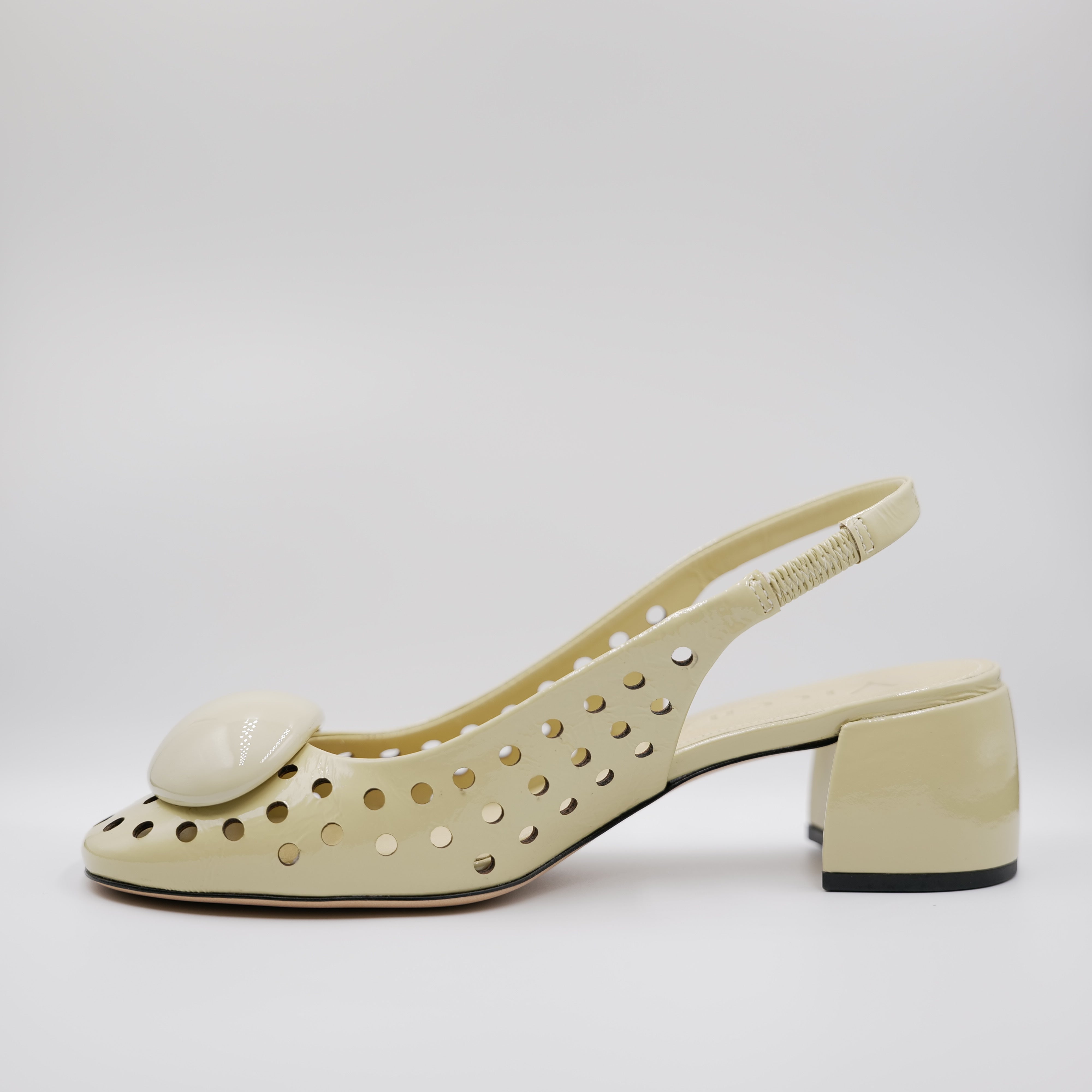 Vicenza - Slingback in vernice traforati