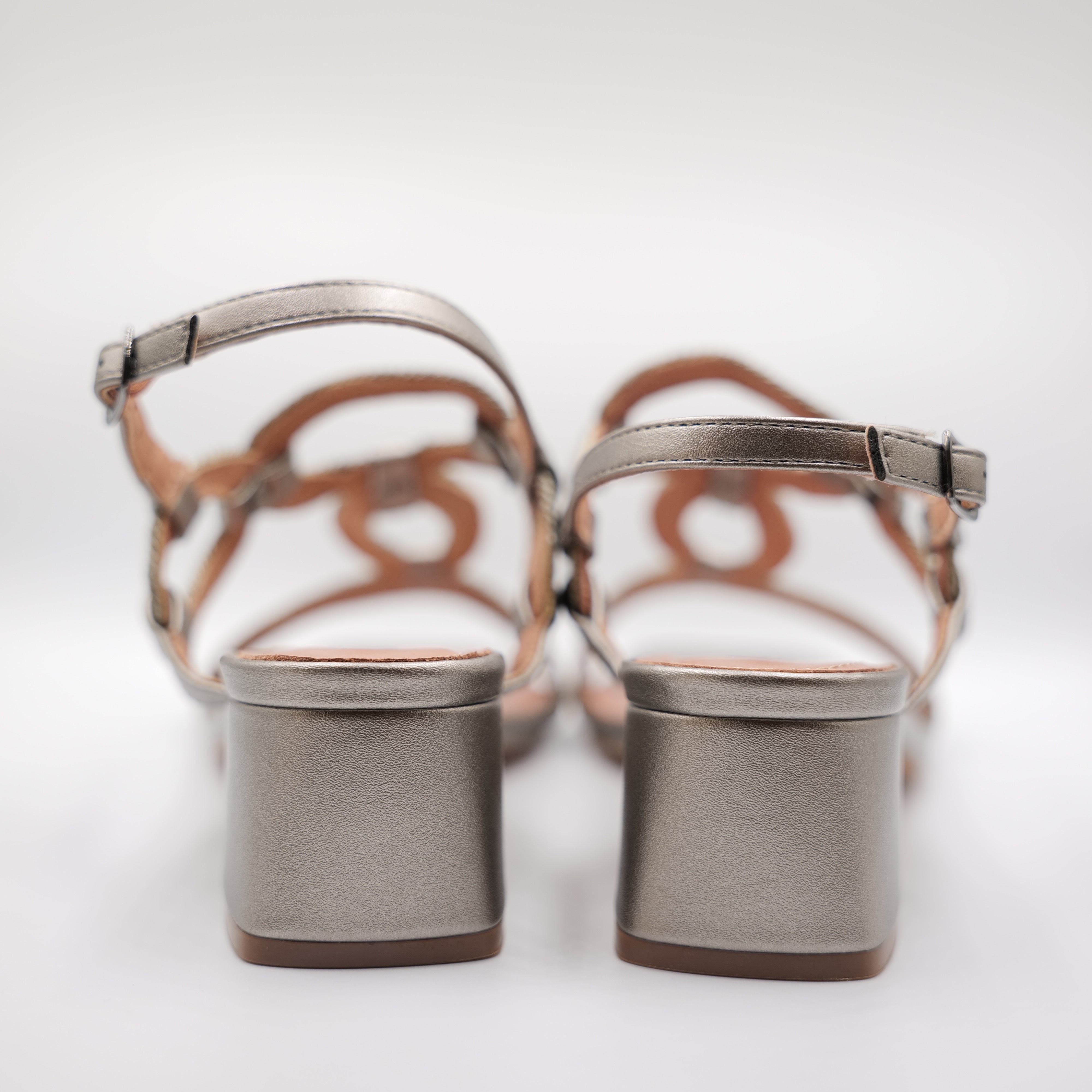Bibi Lou - Sandali in pelle e rafia con cinturino