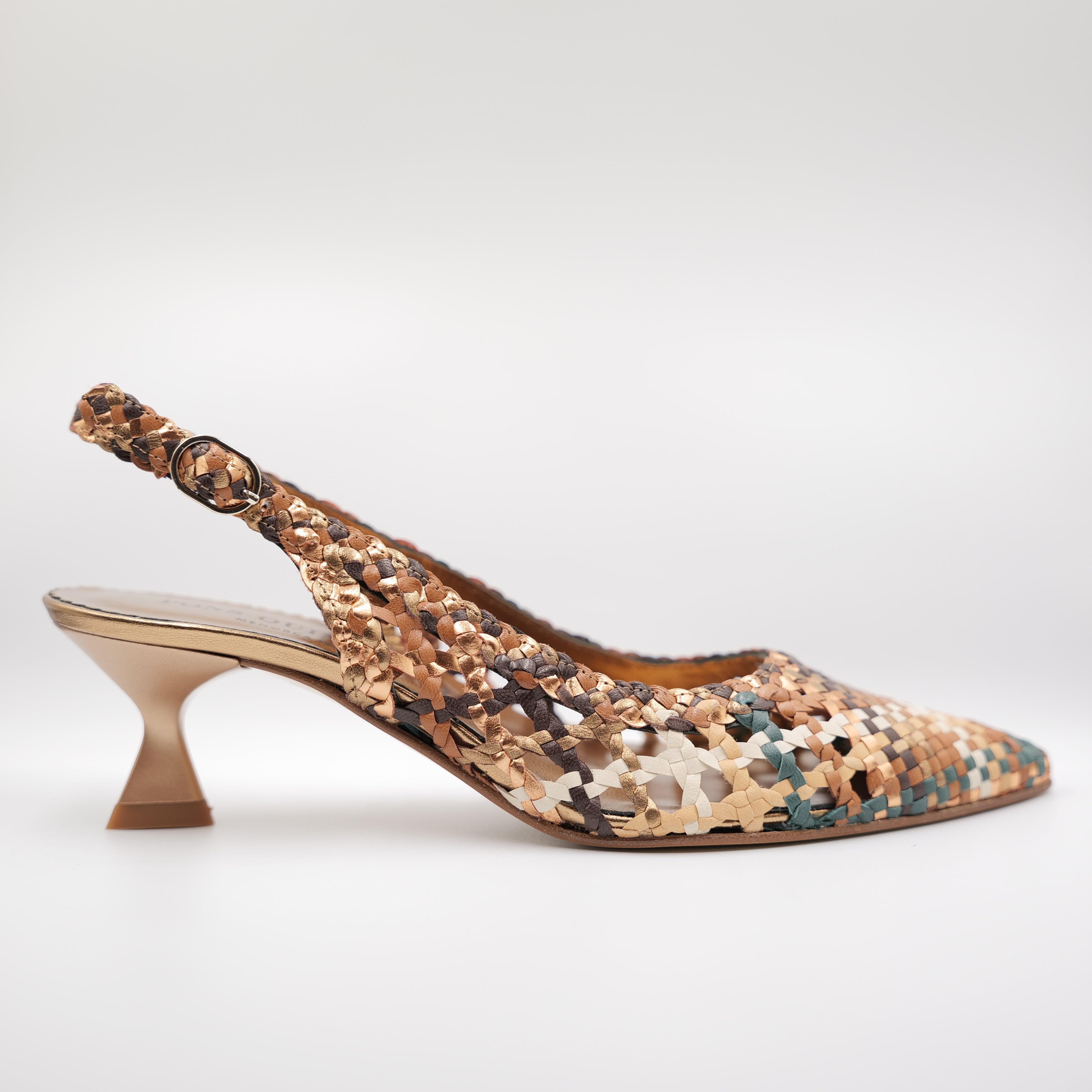 Pons Quintana - Slingback in pelle intrecciate con cinturino