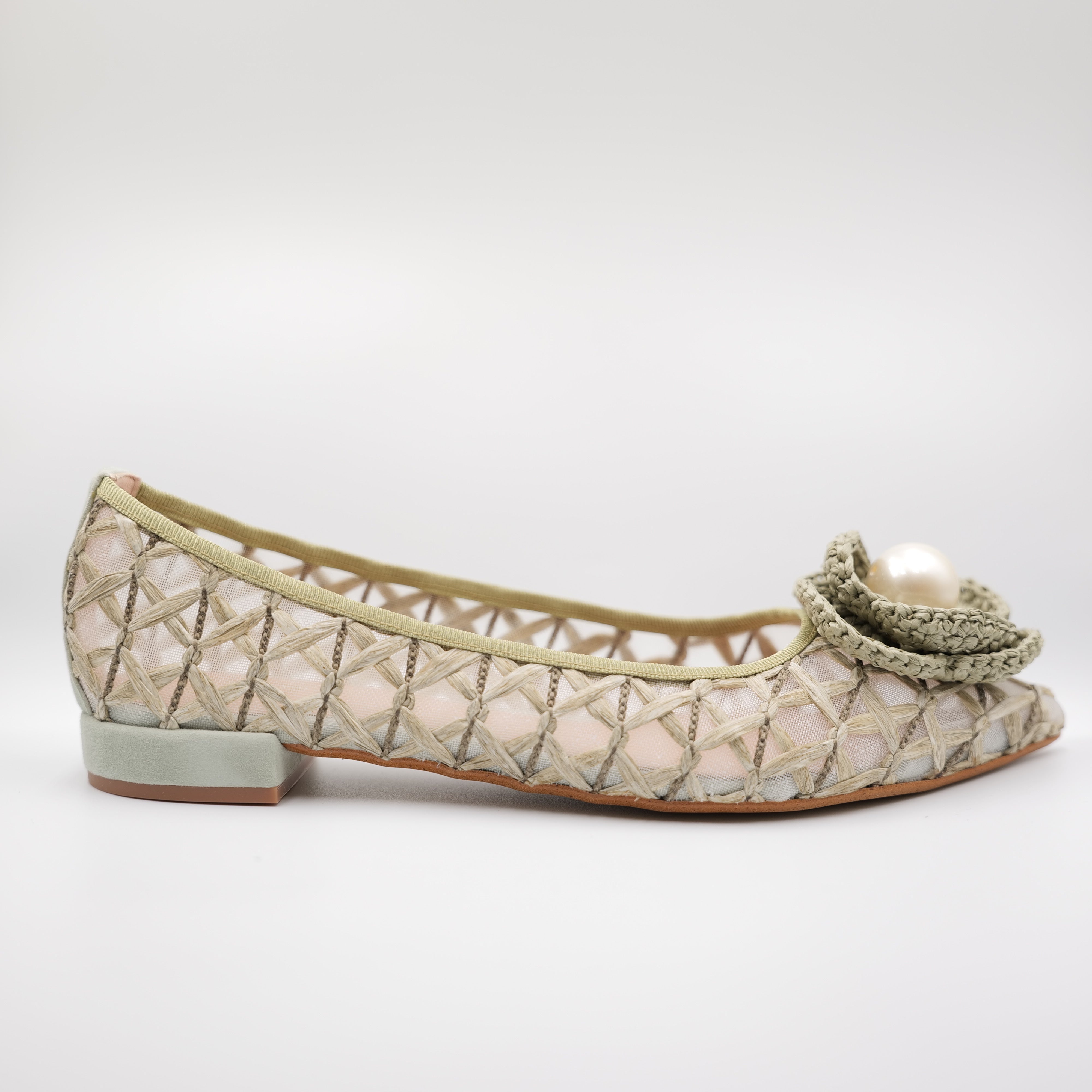 Ora - Ballerine in rafia con fiore