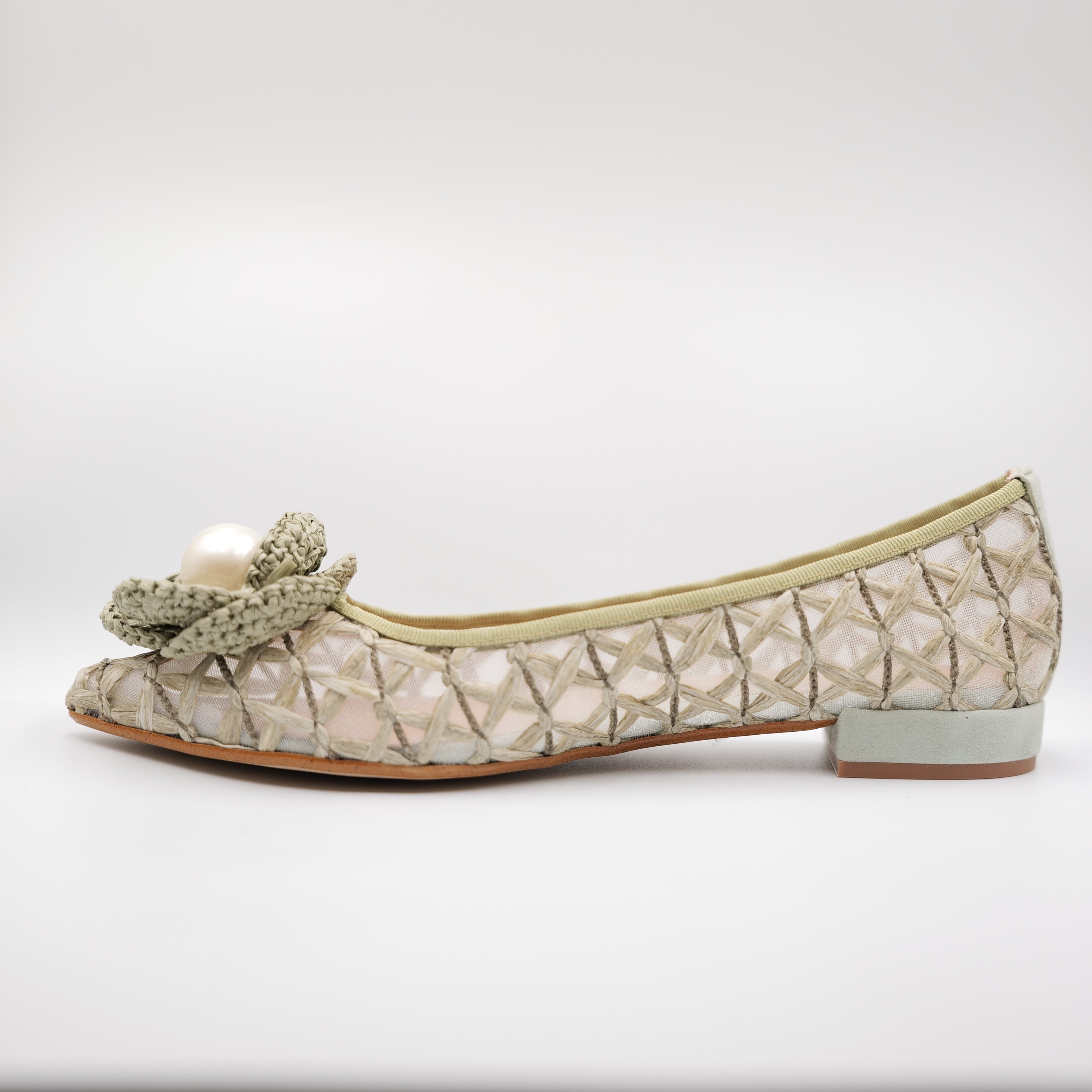 Ora - Ballerine in rafia con fiore