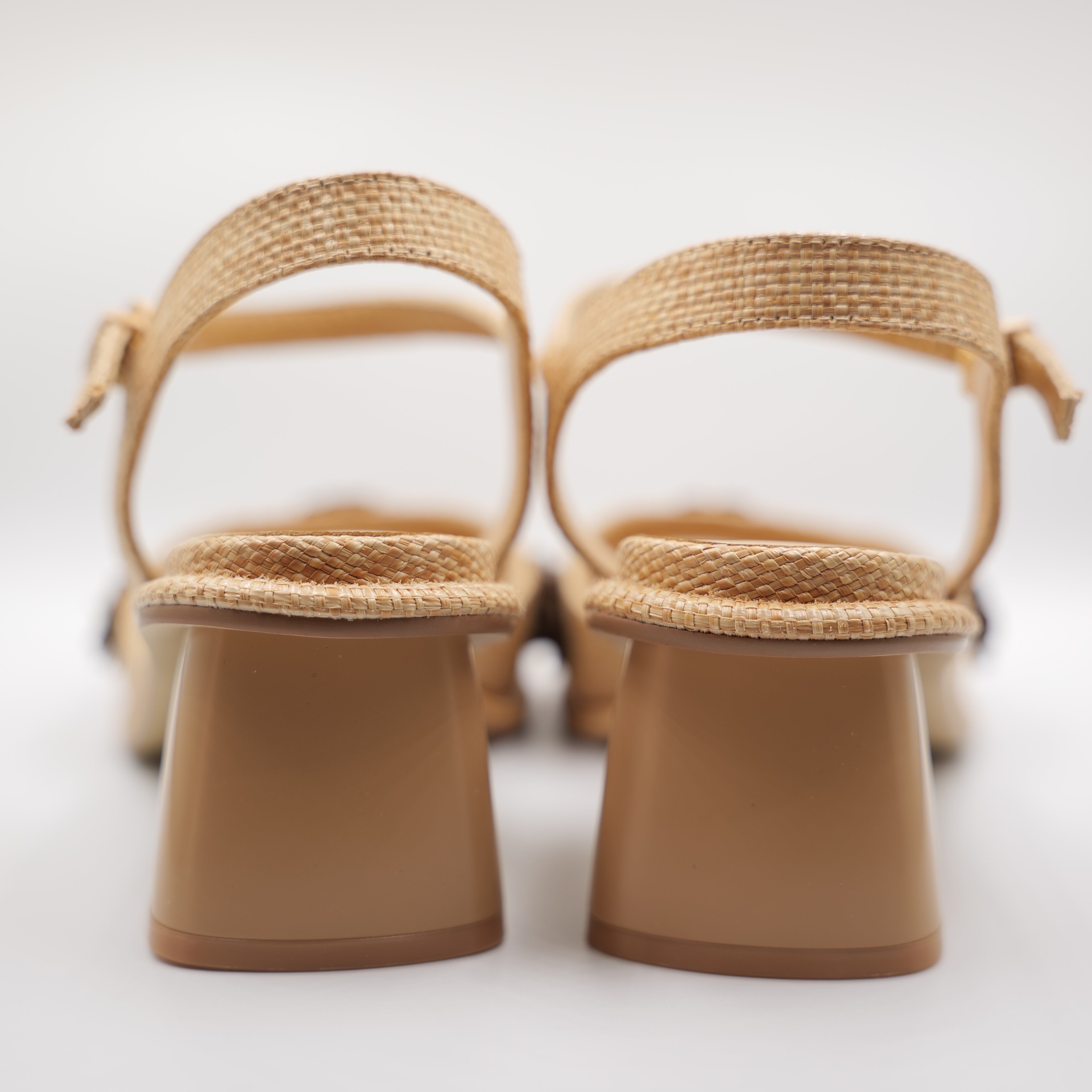 Jeannot - Sandali in rafia ecru con cinturino