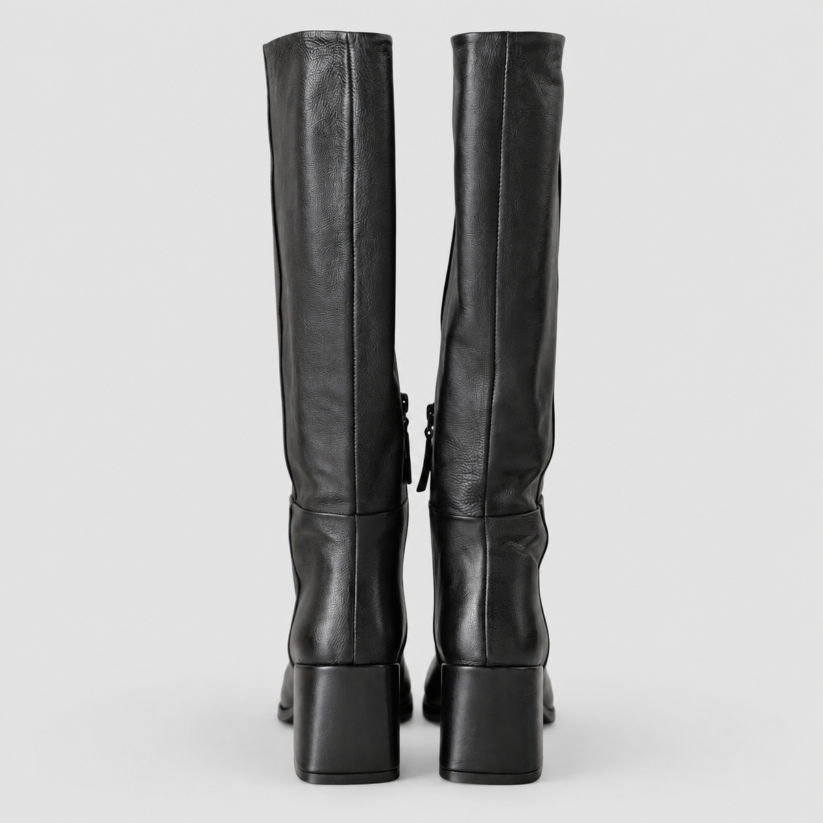 Zolfo -Stivale in pelle Nero con zip a metà laterale