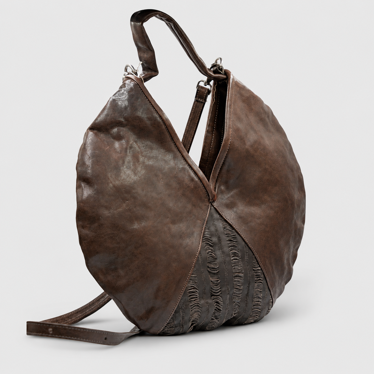 Soho Bags - Borsa Mezzaluna in Pelle Testa di Moro