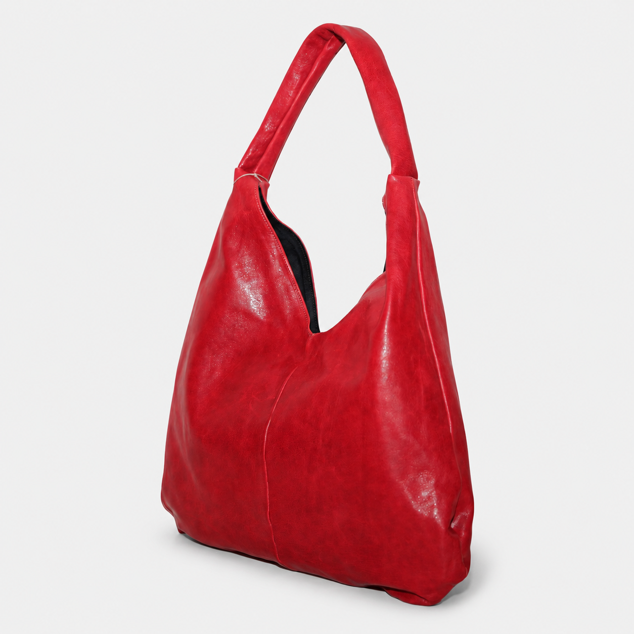 Soho Bags - Maxi Hobo Bag in Pelle Rosso Ciliegia