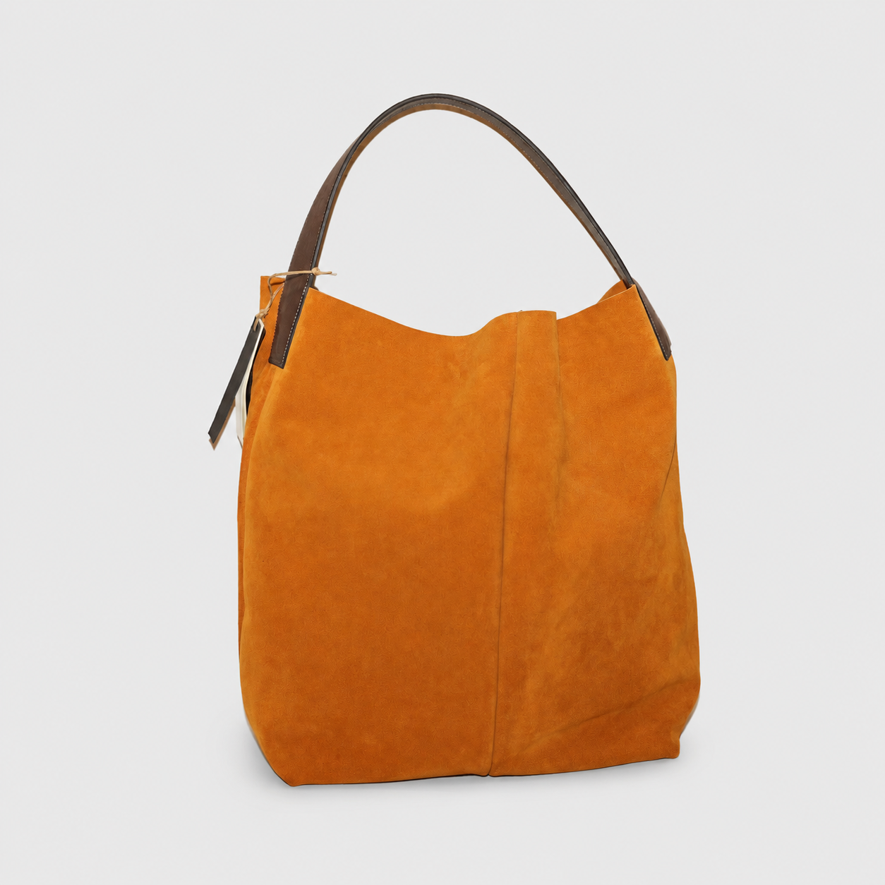Soho Bags - Shopping Morbida in Pelle Scamosciata Cuoio
