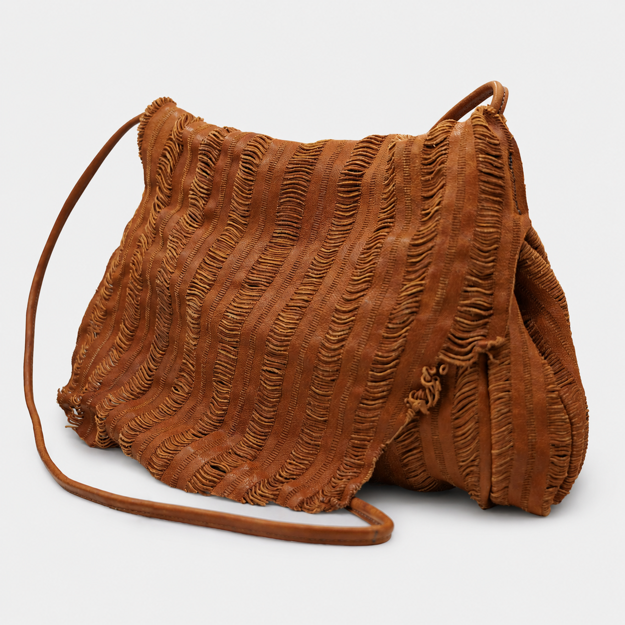 Soho Bags - Pochette con Frange in Pelle Cuoio
