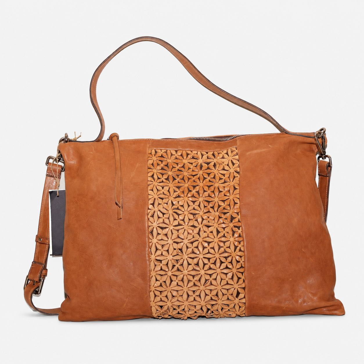 Soho Bags – Borsa Shopping in Pelle Traforata Cuoio