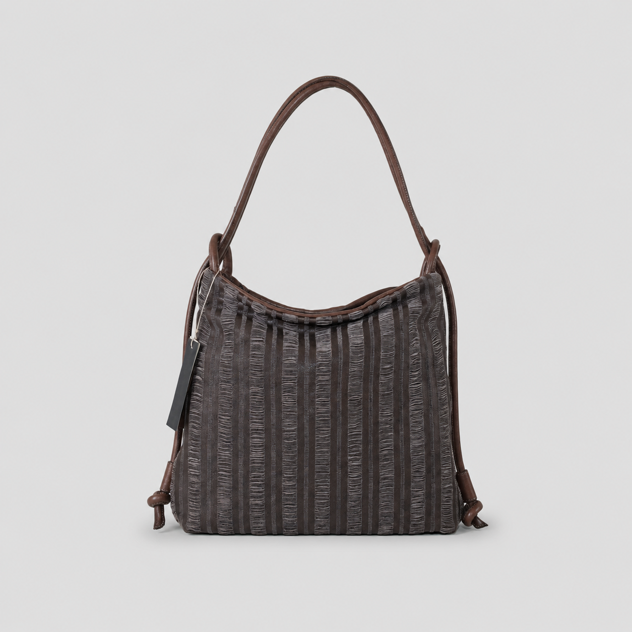 Soho Bags – Borsa a Spalla in Pelle Testurizzata Testa di Moro