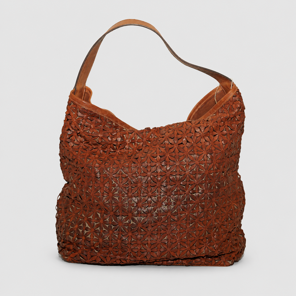Soho Bags - Shopping Bag Intreccio Floreale in Pelle Cuo