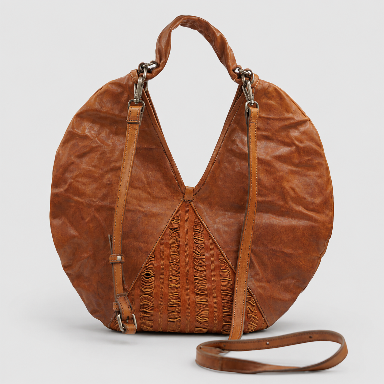 Soho Bags - Borsa Mezzaluna in Pelle Cuoio