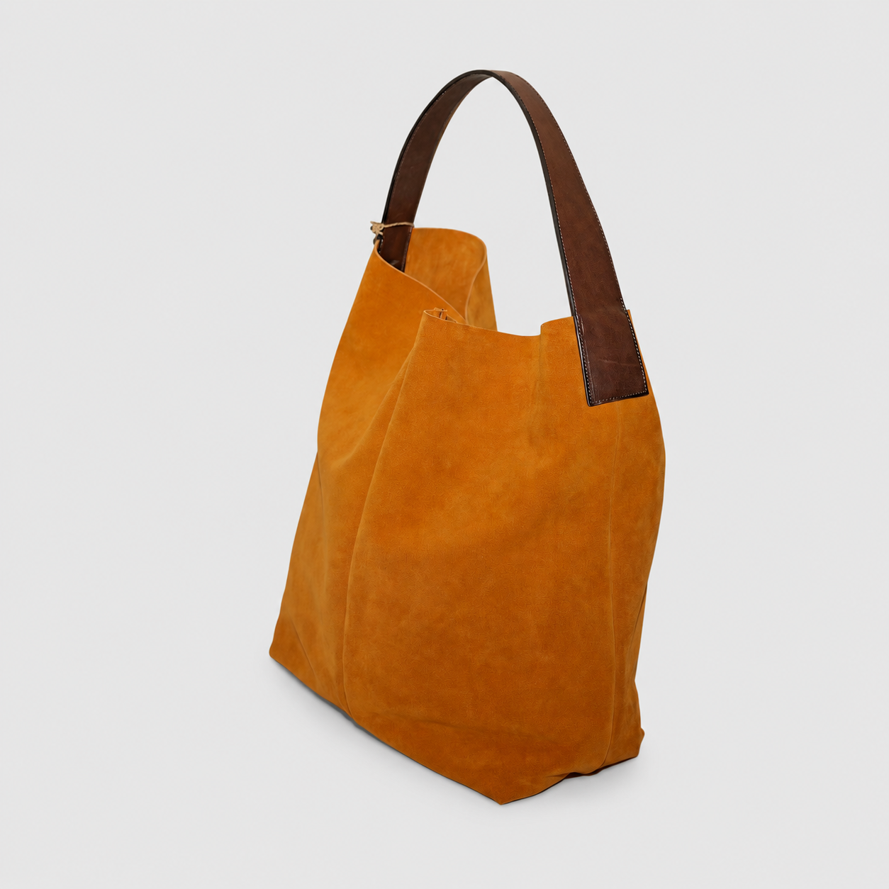 Soho Bags - Shopping Morbida in Pelle Scamosciata Cuoio