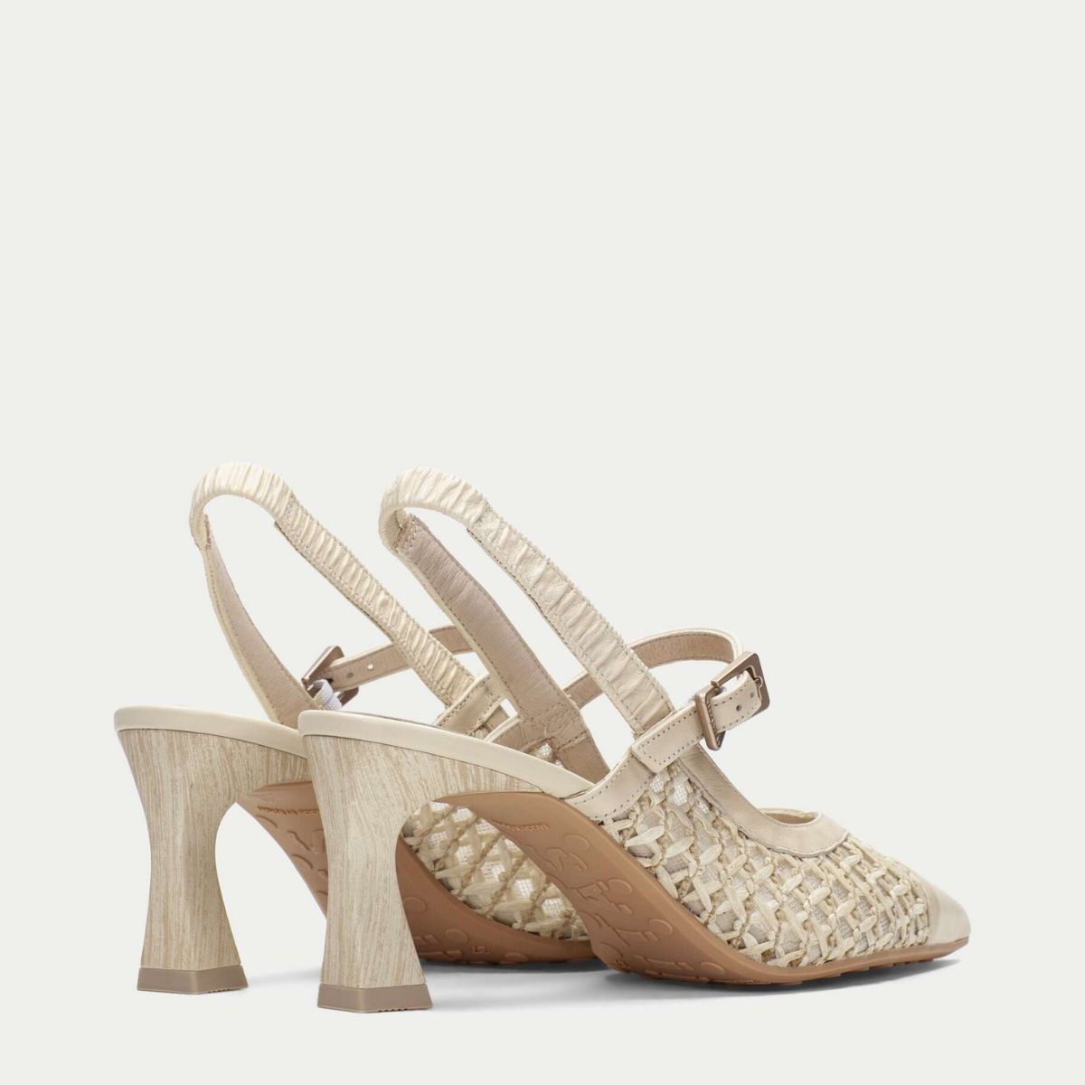 Hispanitas - Slingback in pelle e rafia con elastico