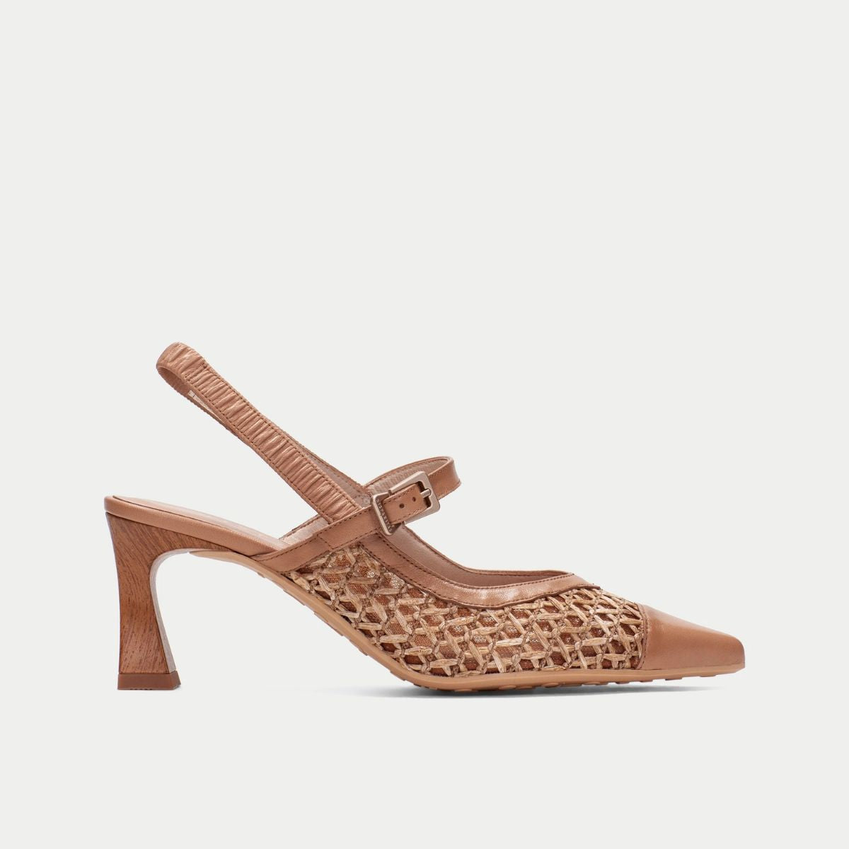 Hispanitas - Slingback in pelle e rafia con elastico