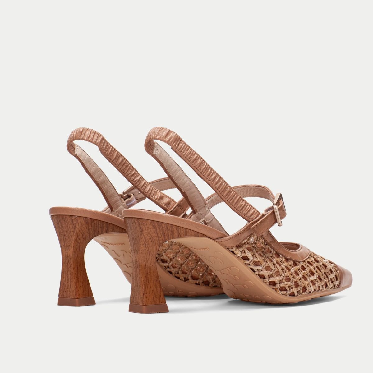 Hispanitas - Slingback in pelle e rafia con elastico