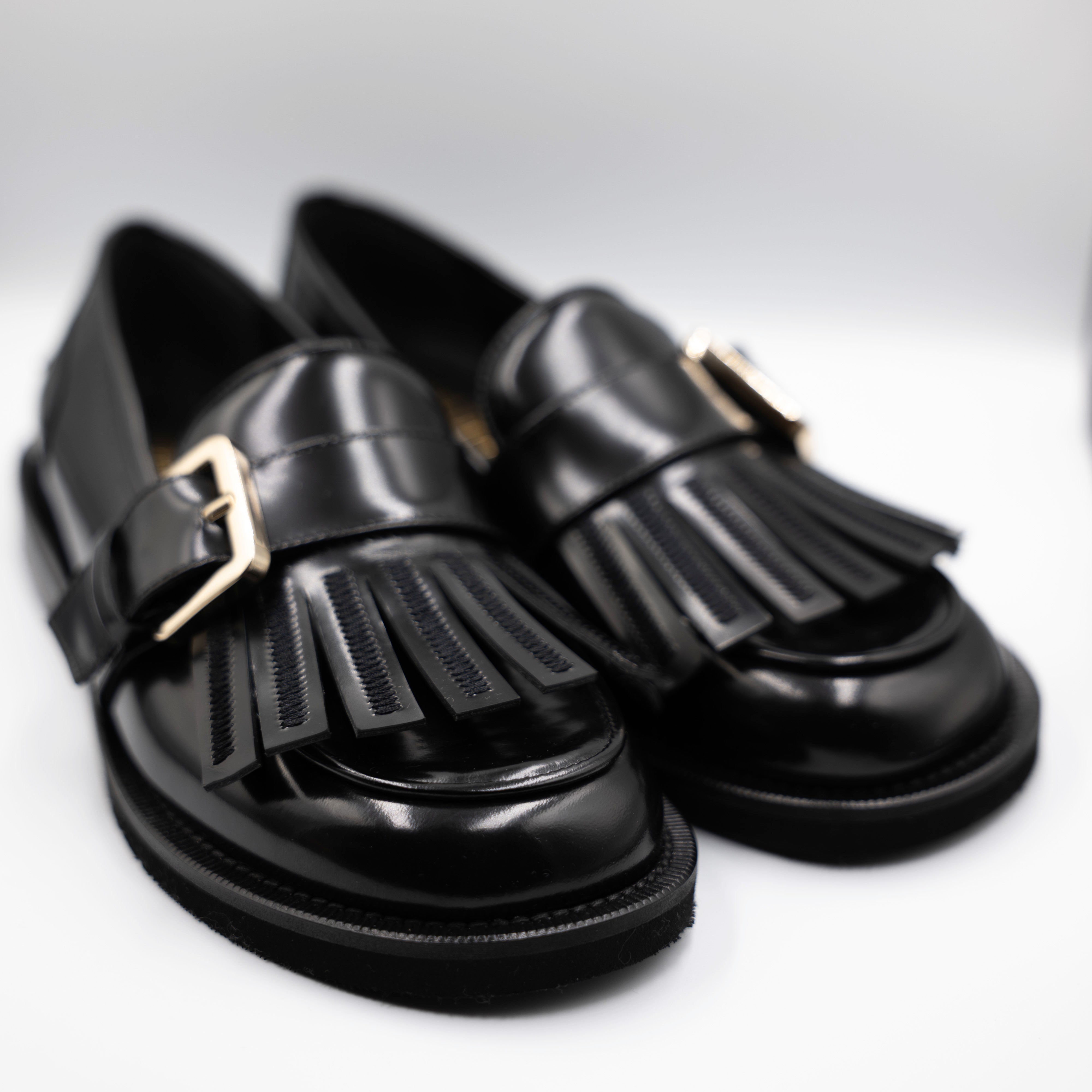 Eva Luna - Mocassini in pelle abrasivata con frange