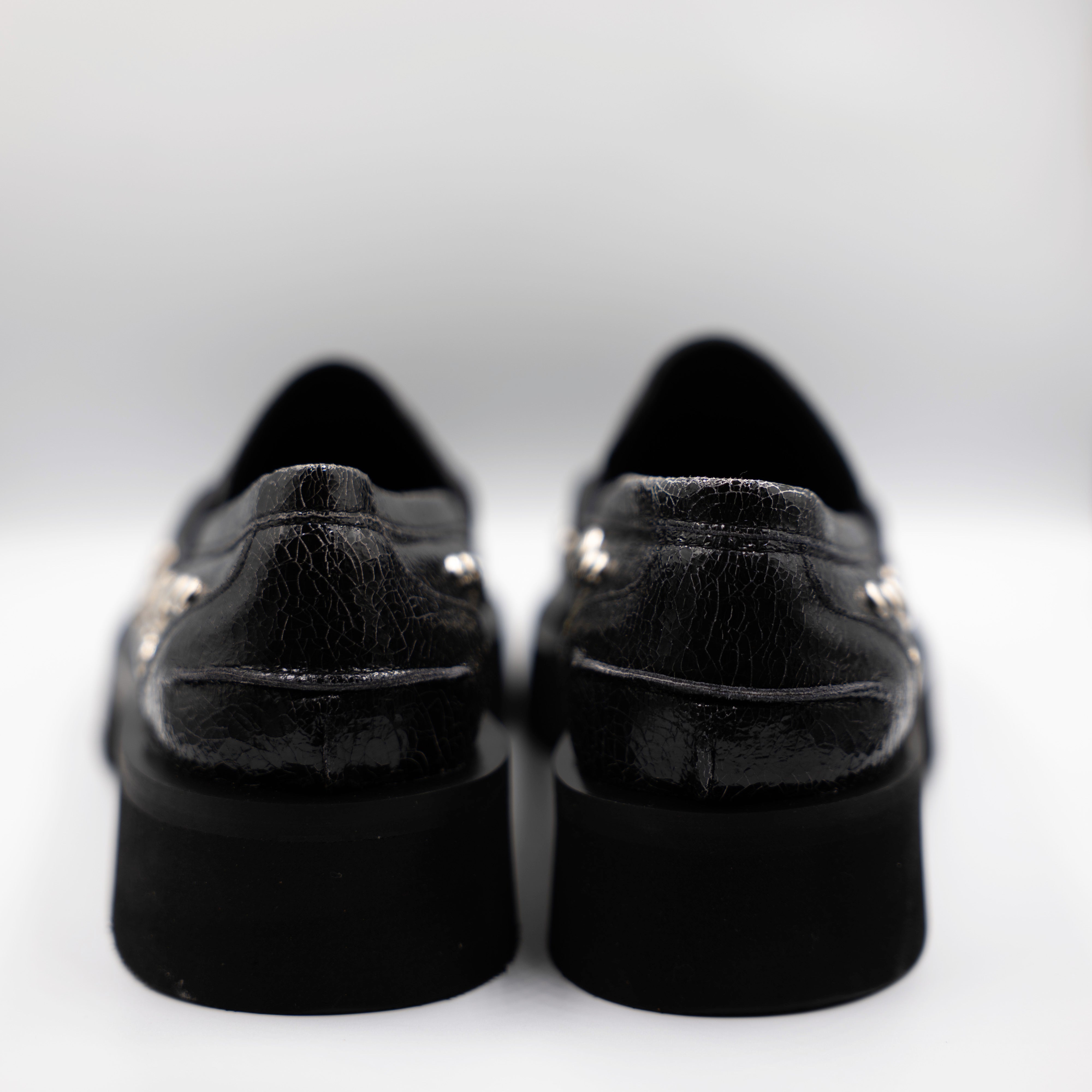 Zoe - Mocassini in pelle con borchie