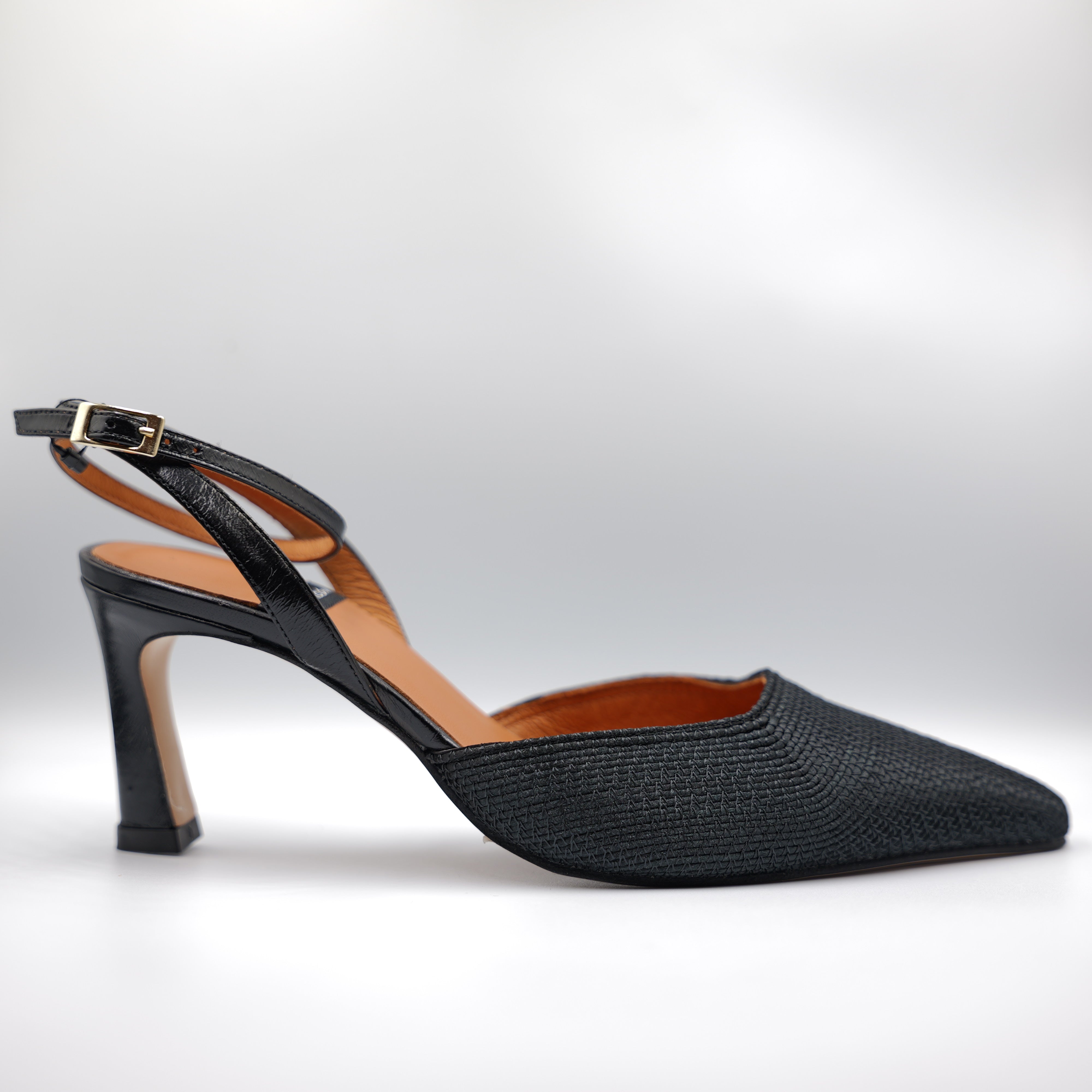 Angel Alarcon - Slingback in pelle e rafia con cinturino