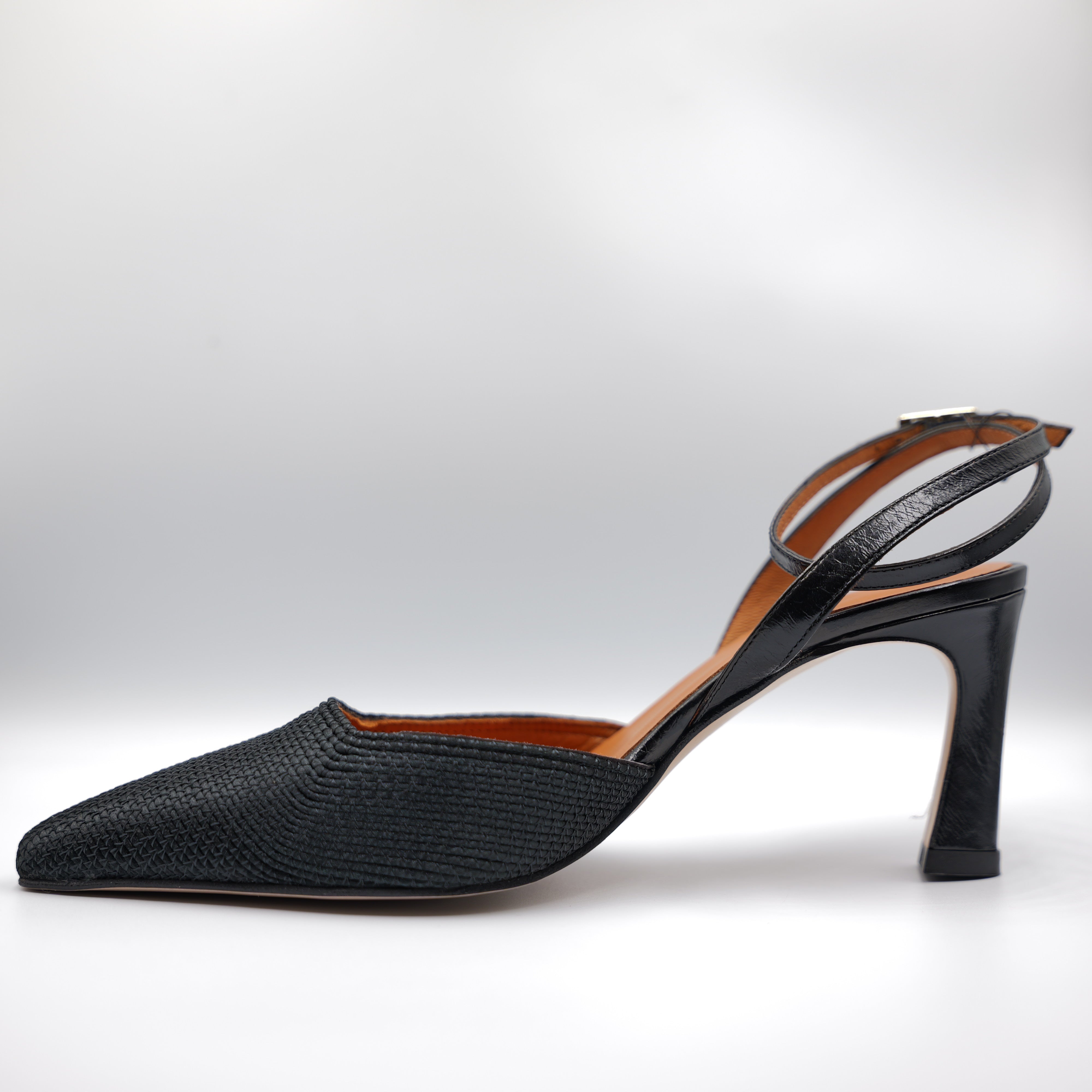 Angel Alarcon - Slingback in pelle e rafia con cinturino