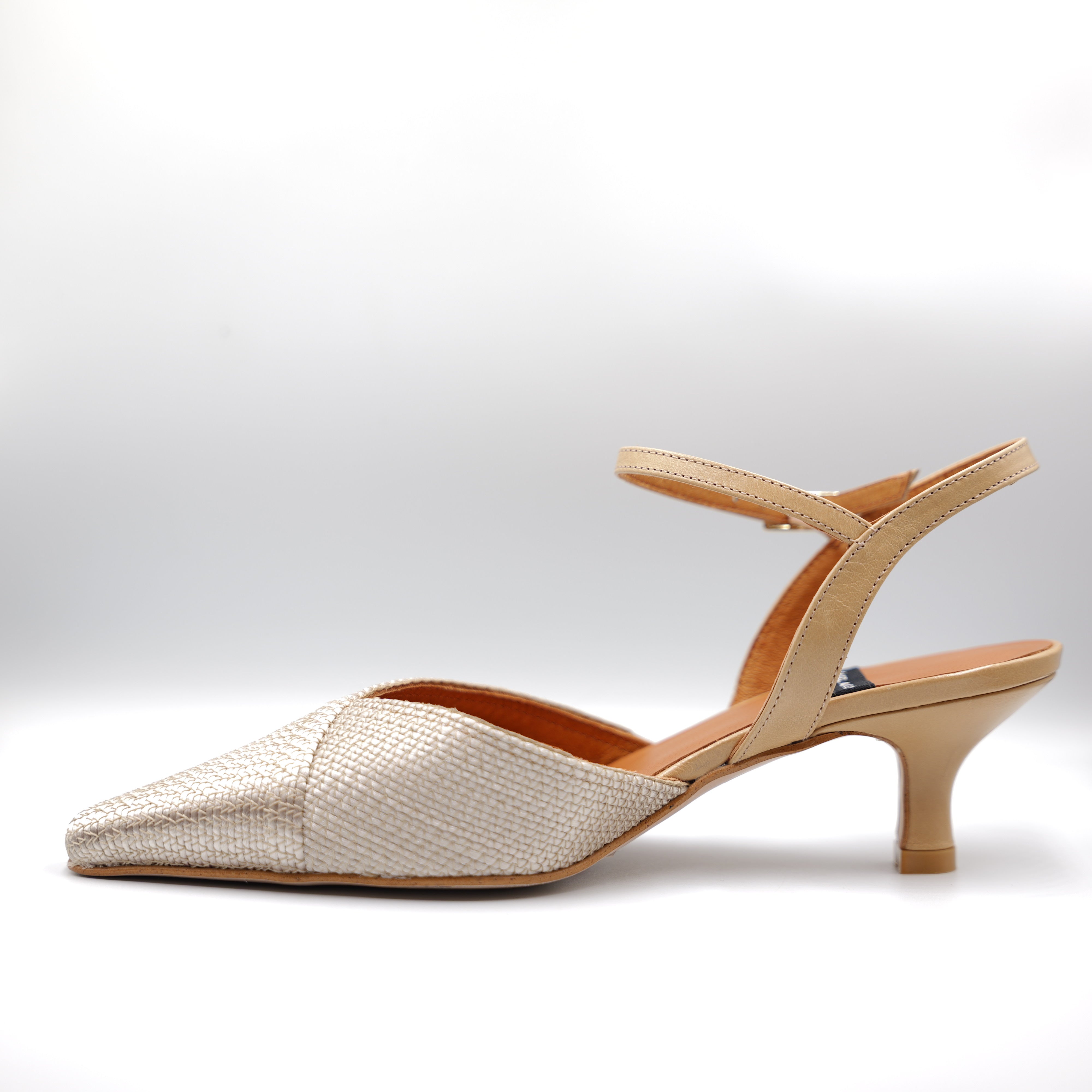 Angel Alarcon - Slingback in pelle e rafia con cinturino