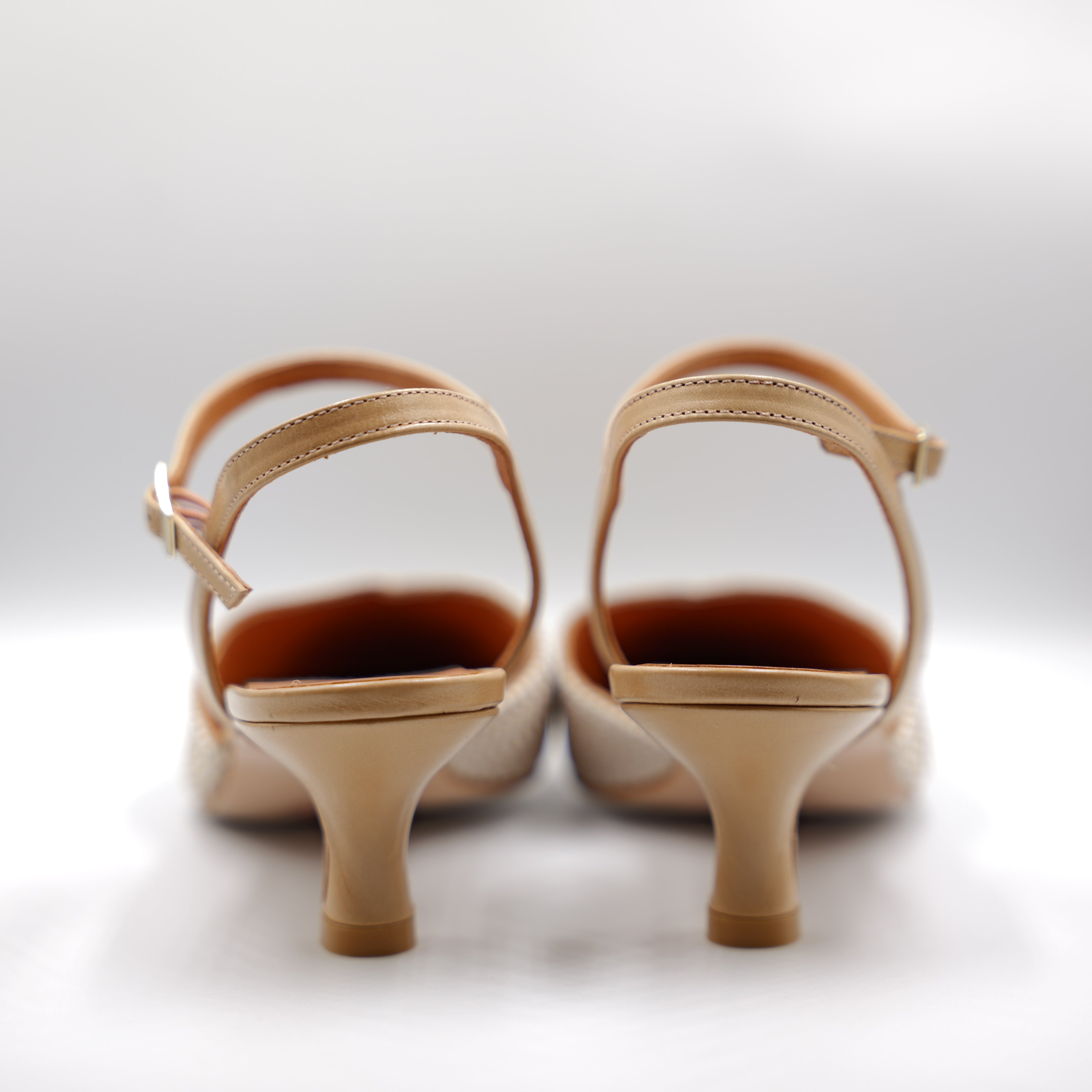 Angel Alarcon - Slingback in pelle e rafia con cinturino