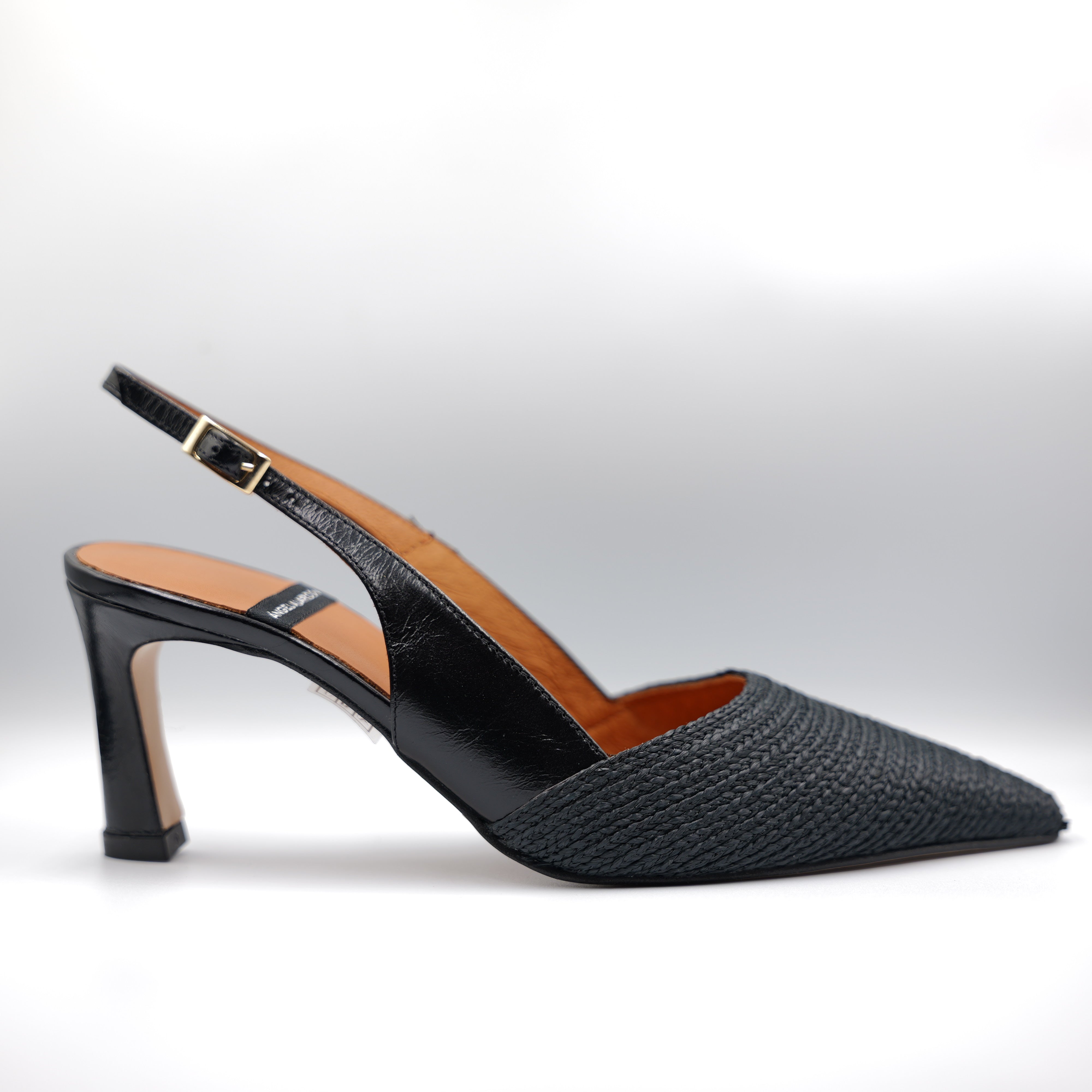 Angel Alarcon - Slingback con cinturino in pelle e rafia