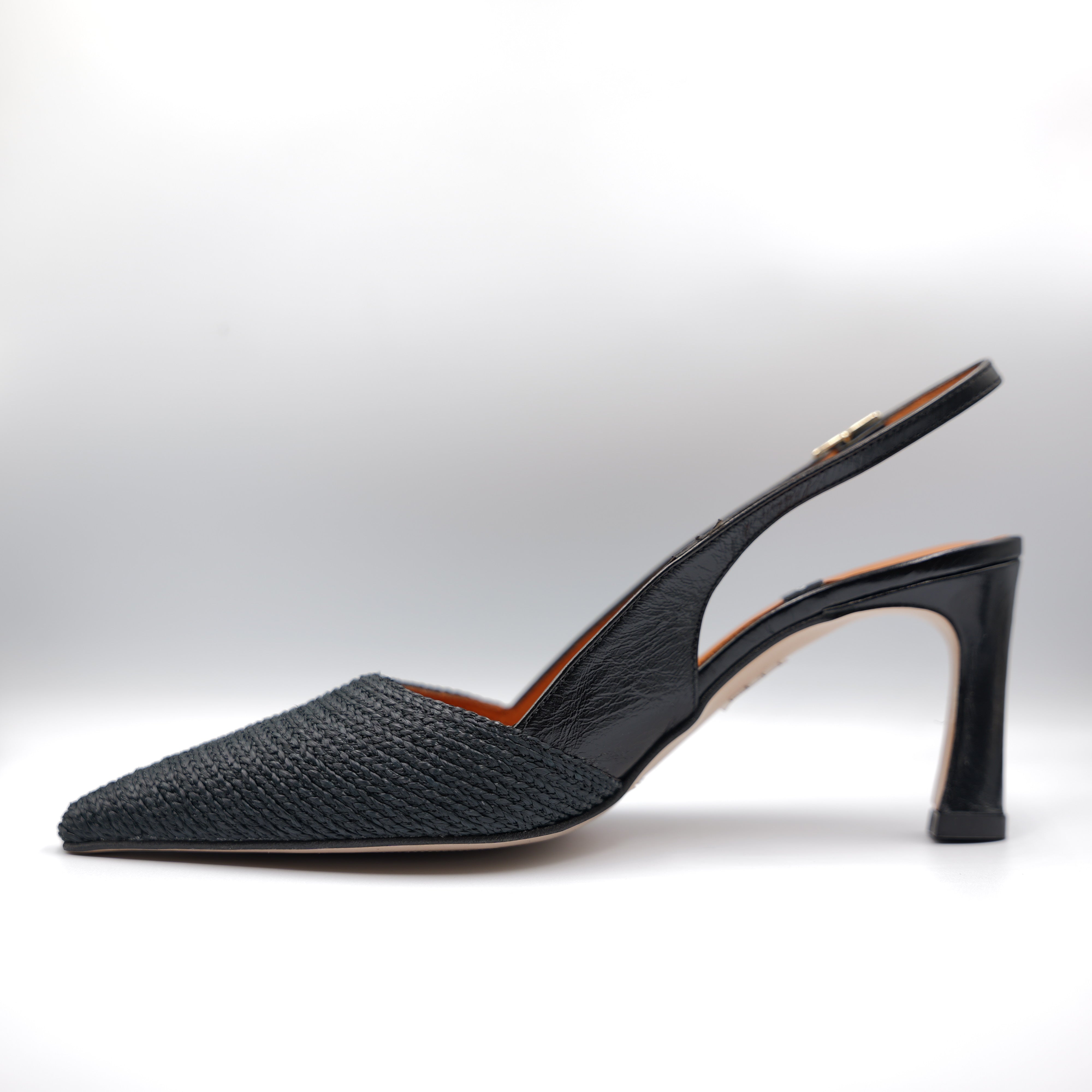Angel Alarcon - Slingback con cinturino in pelle e rafia