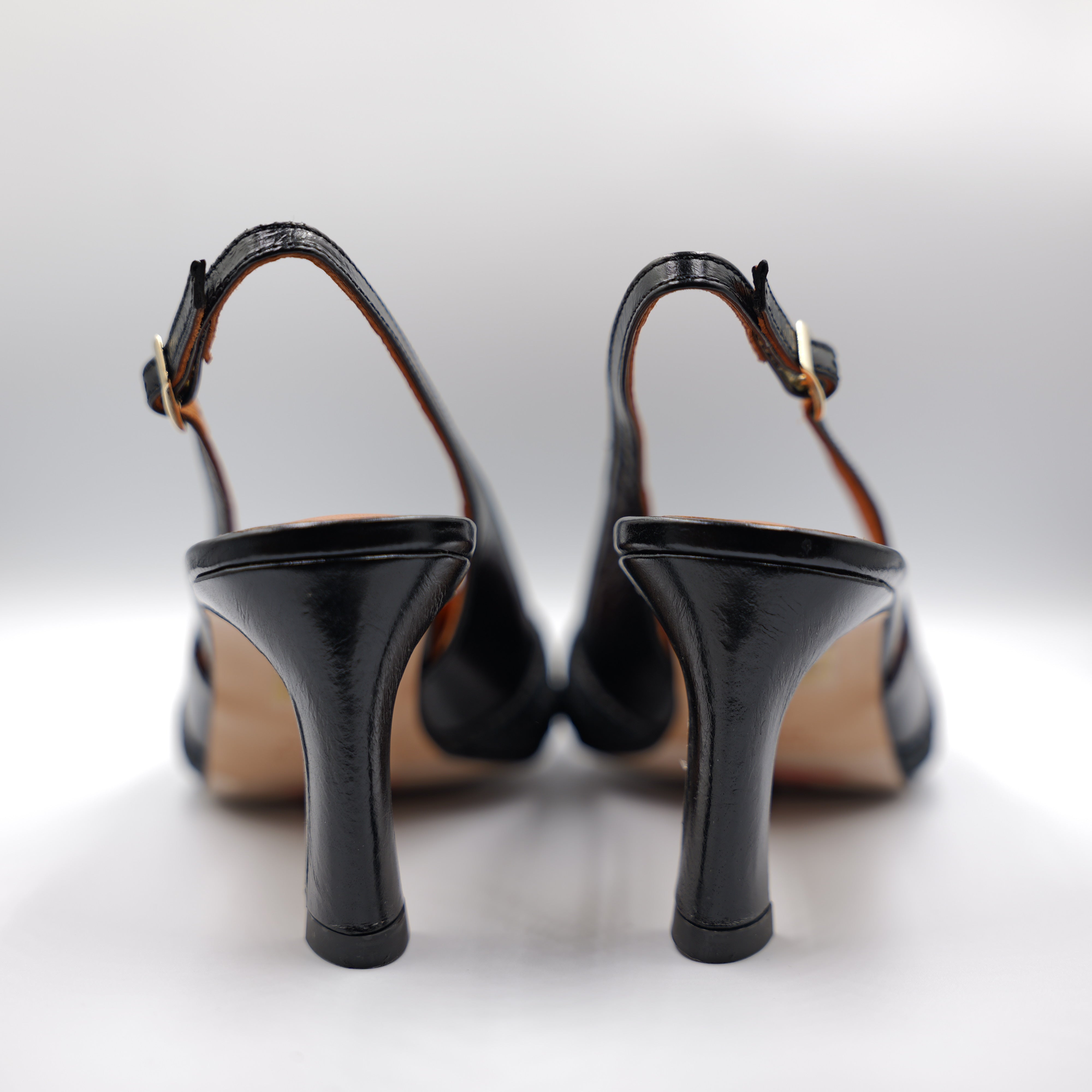 Angel Alarcon - Slingback con cinturino in pelle e rafia