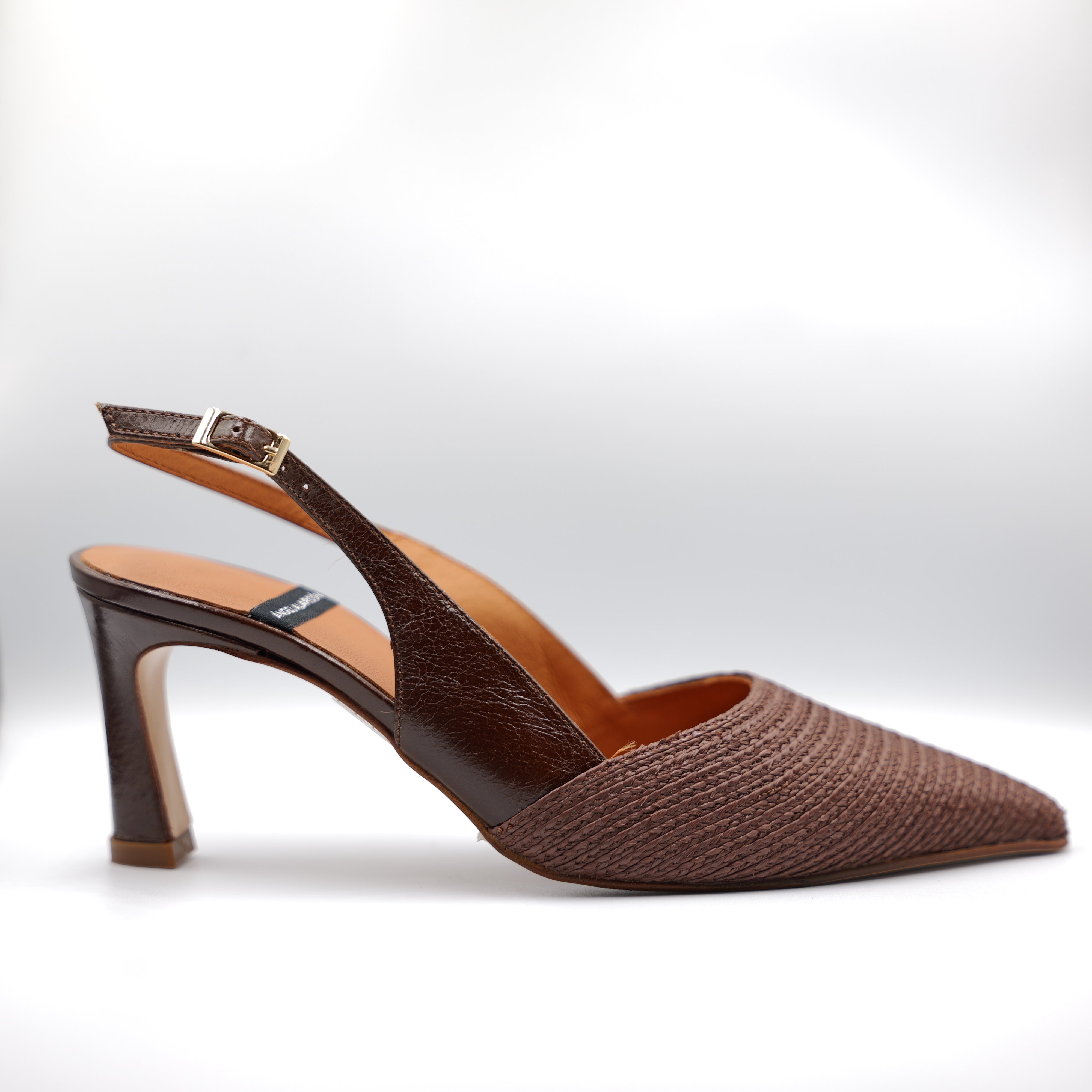 Angel Alarcon - Slingback  con cinturino in pelle e rafia