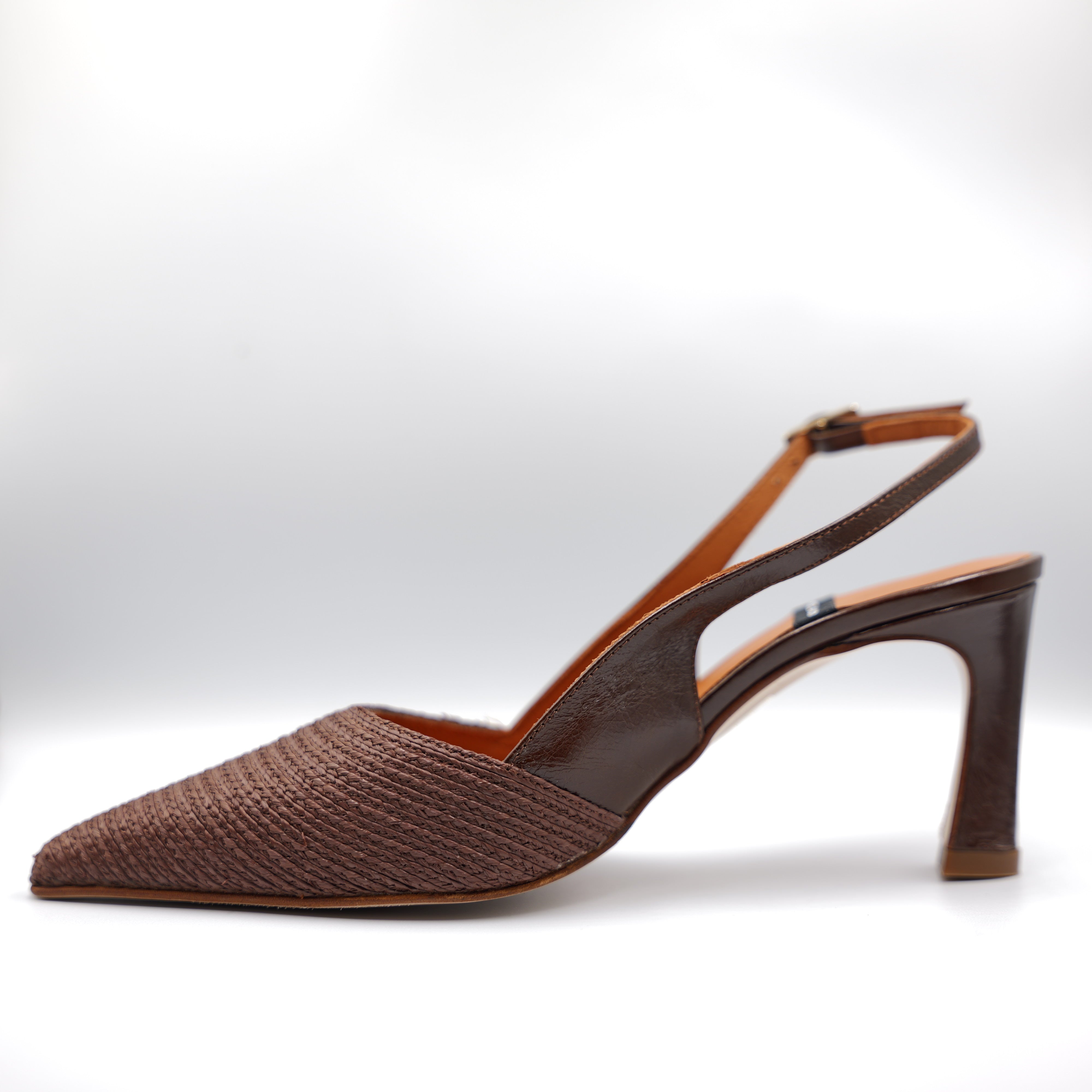 Angel Alarcon - Slingback  con cinturino in pelle e rafia
