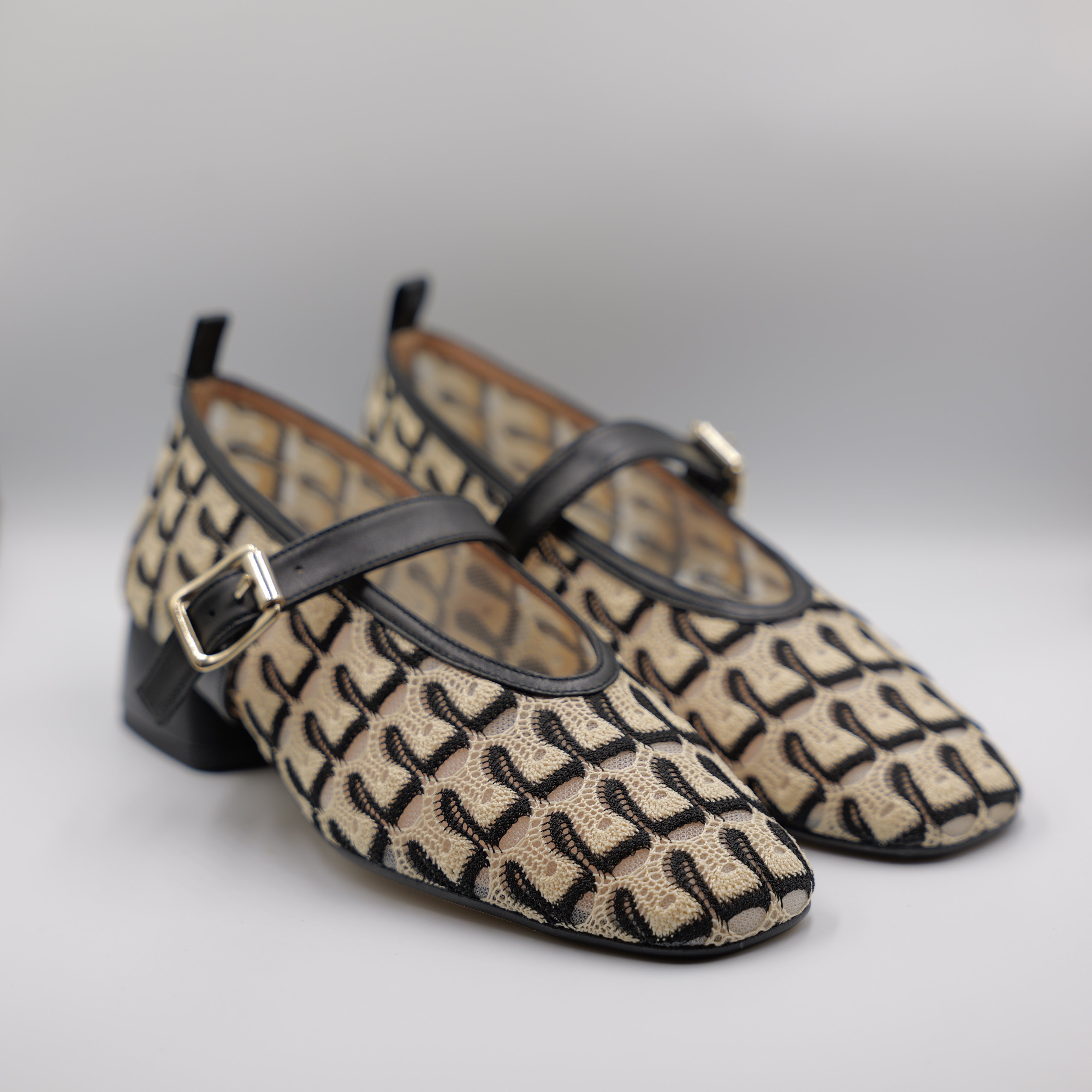 Ora - Ballerina in pelle e tessuto