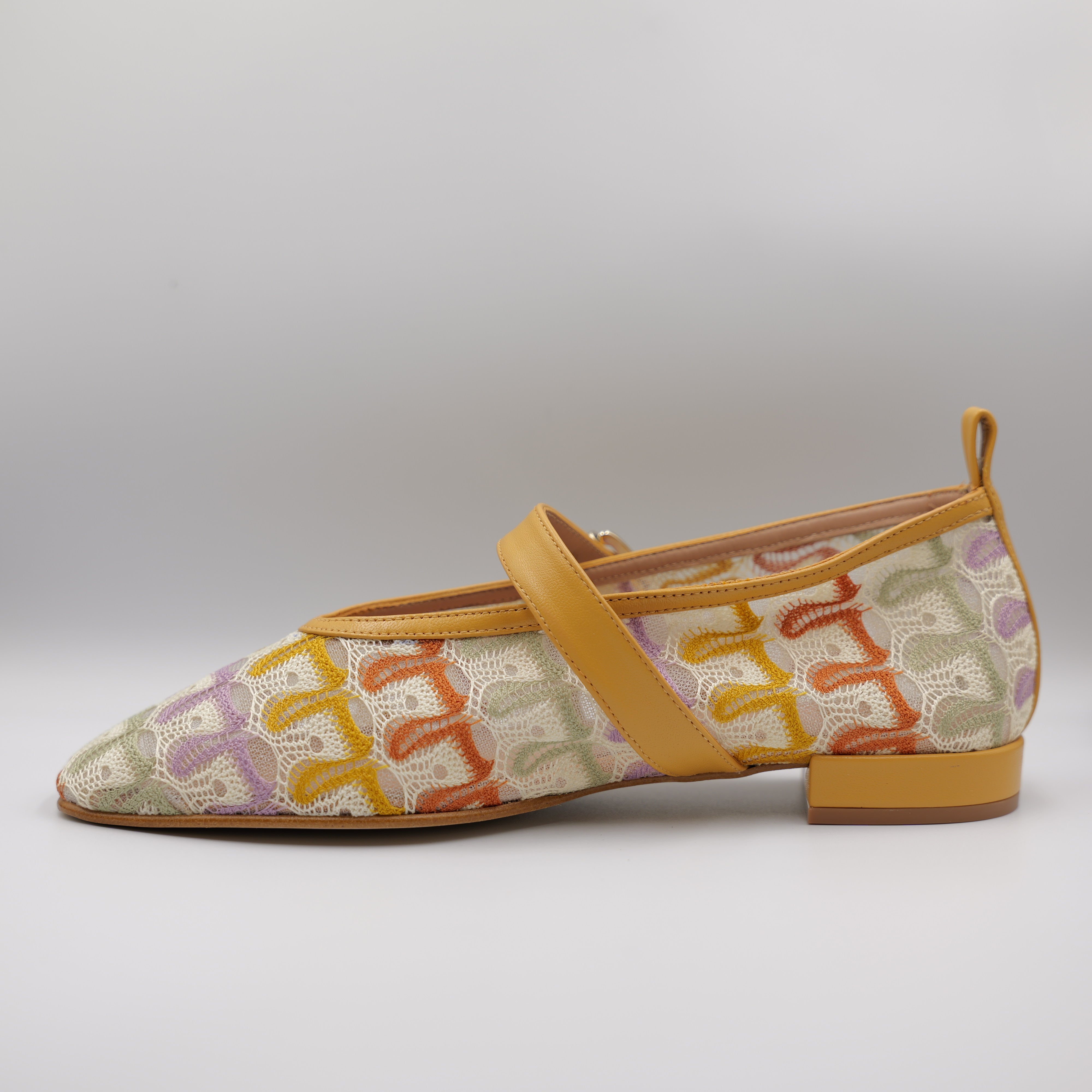 Ora - Ballerina in pelle e tessuto