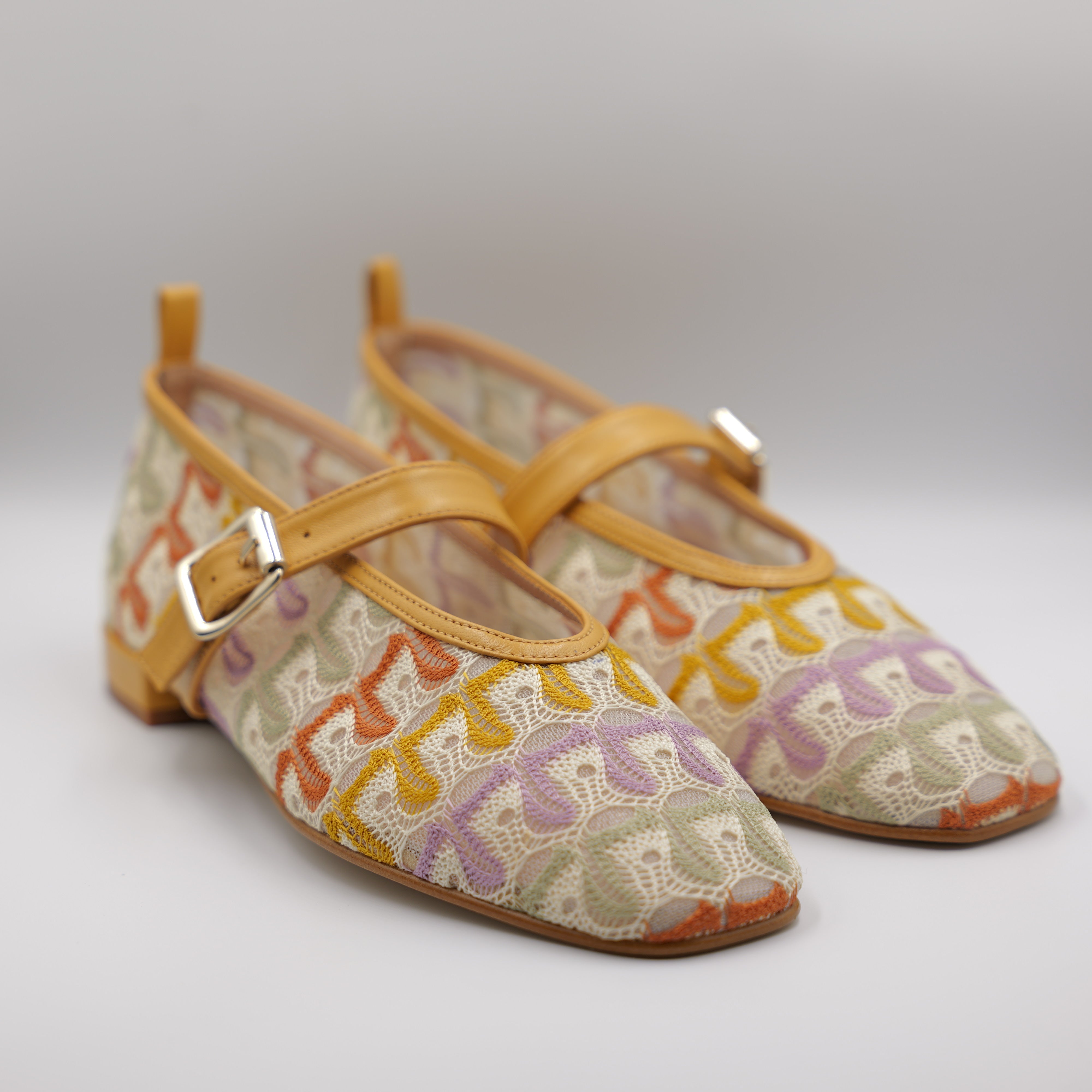 Ora - Ballerina in pelle e tessuto