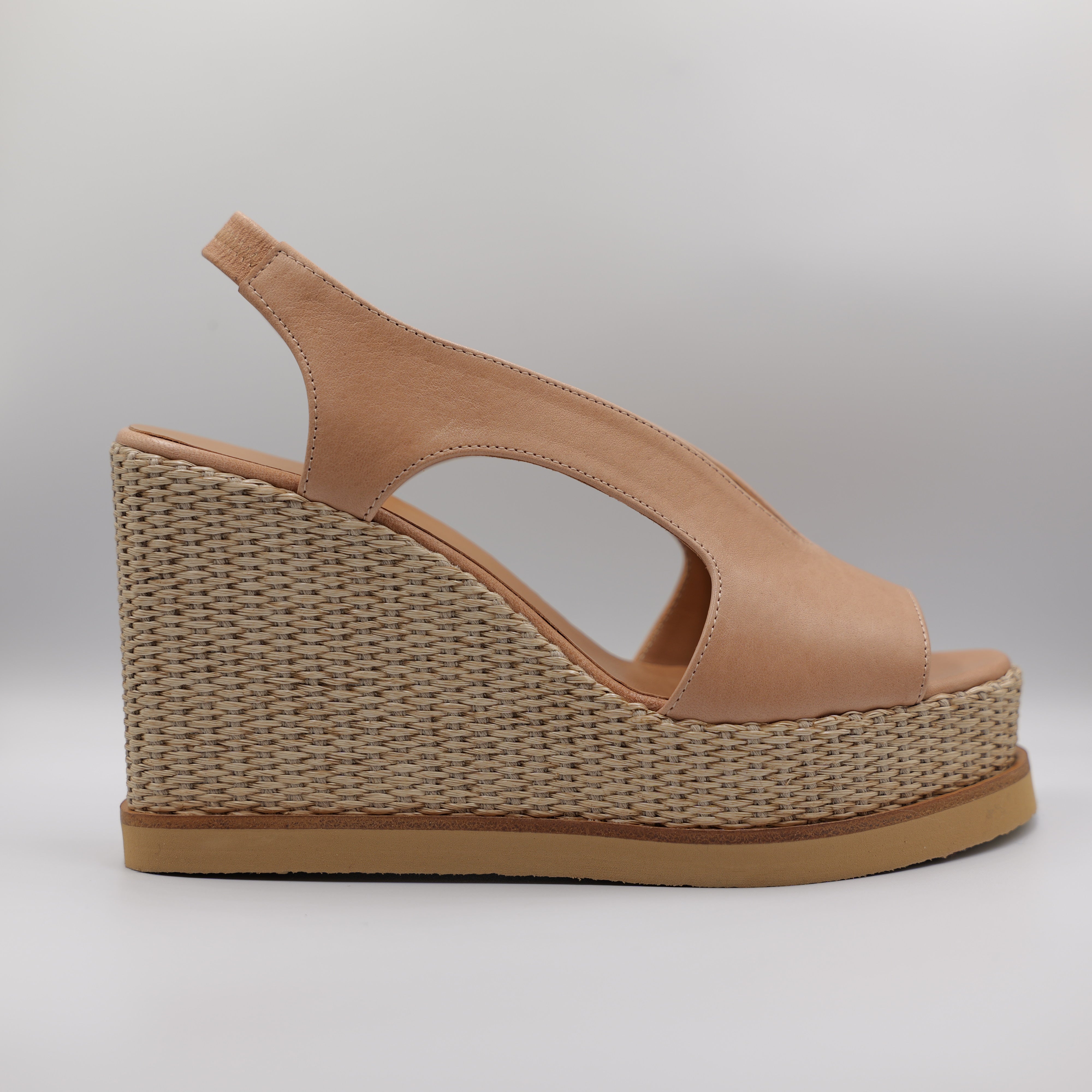 Gianmarco Sorelli - Sandalo con elastico in pelle e rafia