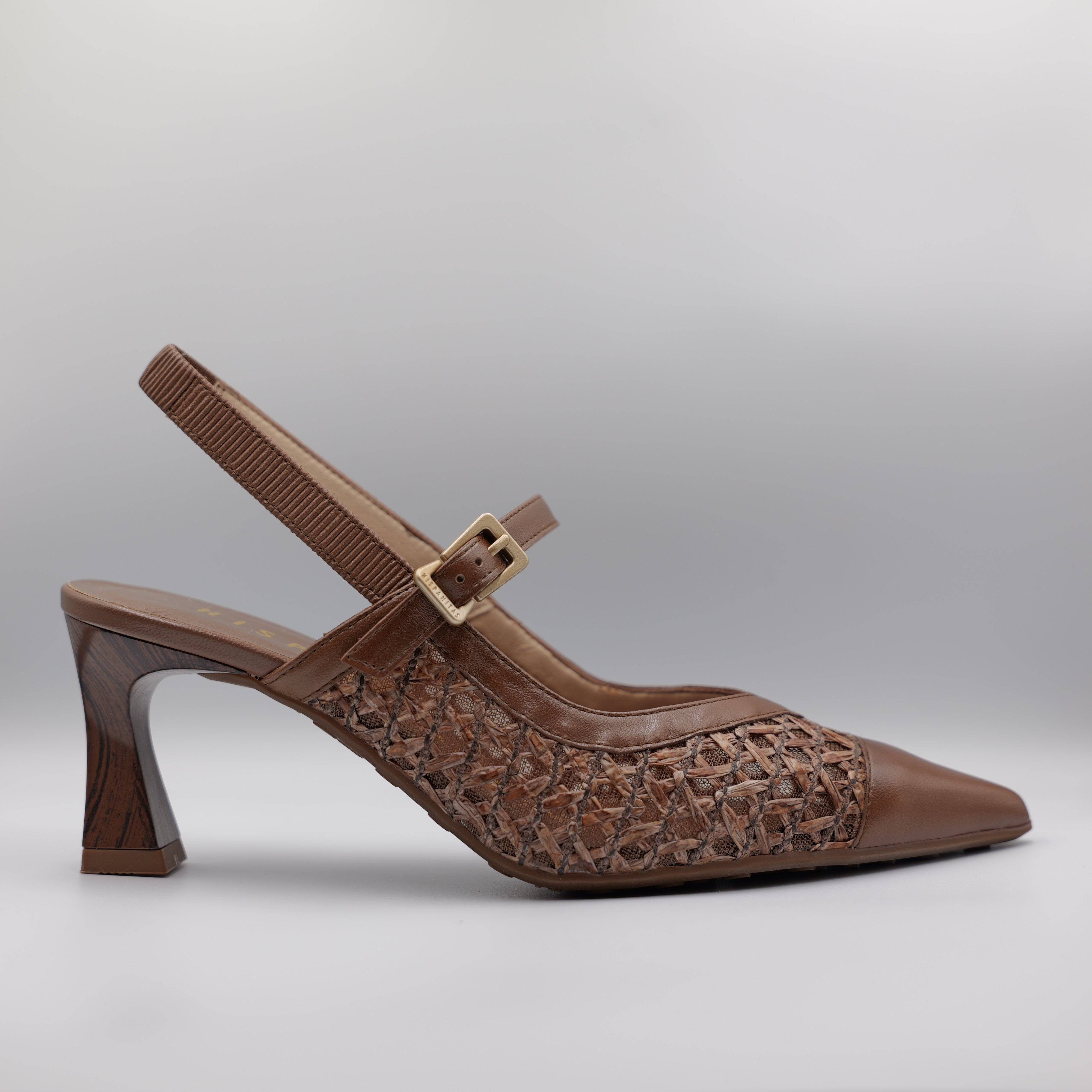 Hispanitas - Slingback pelle e rafia con elastico