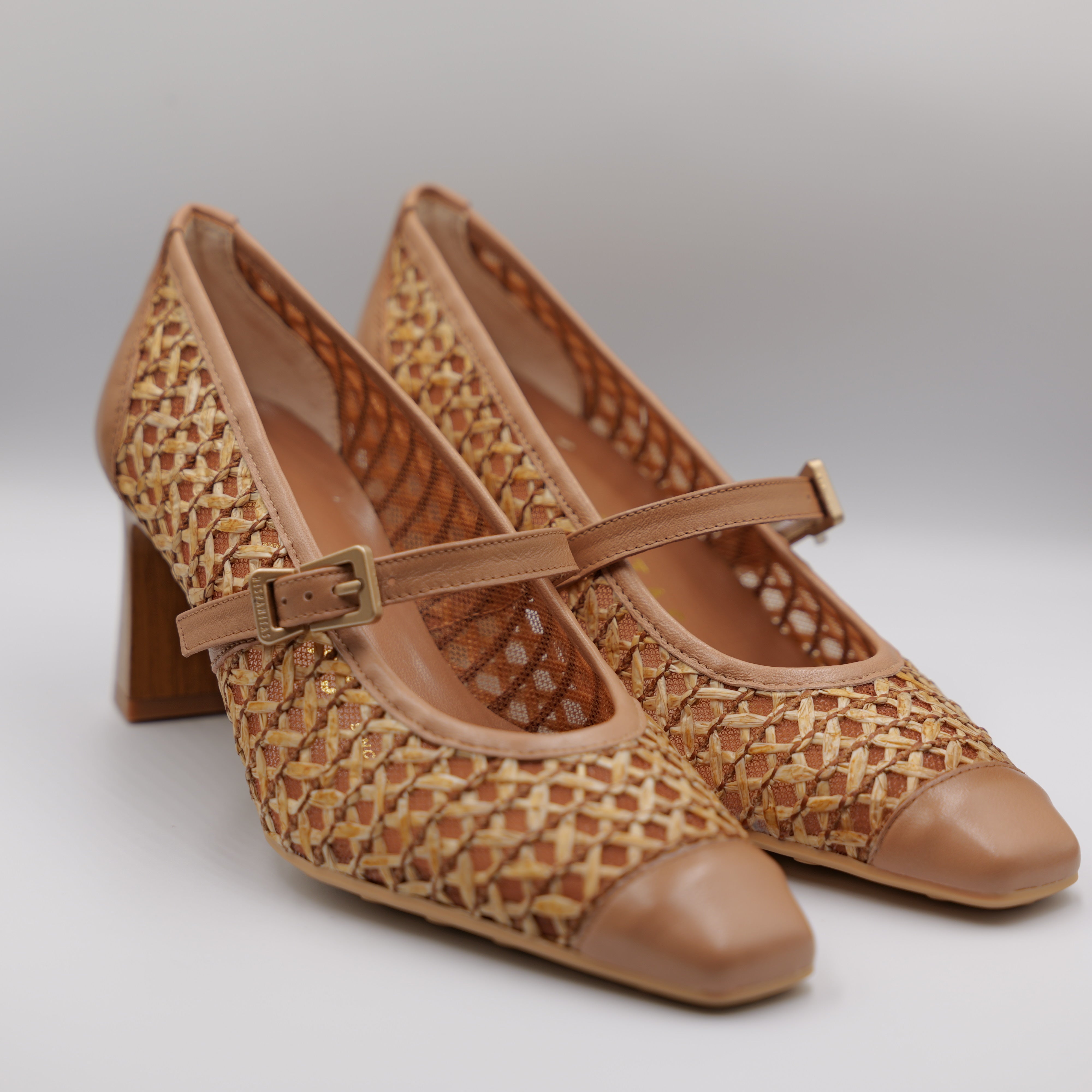 Hispanitas - decollete' pelle e rafia