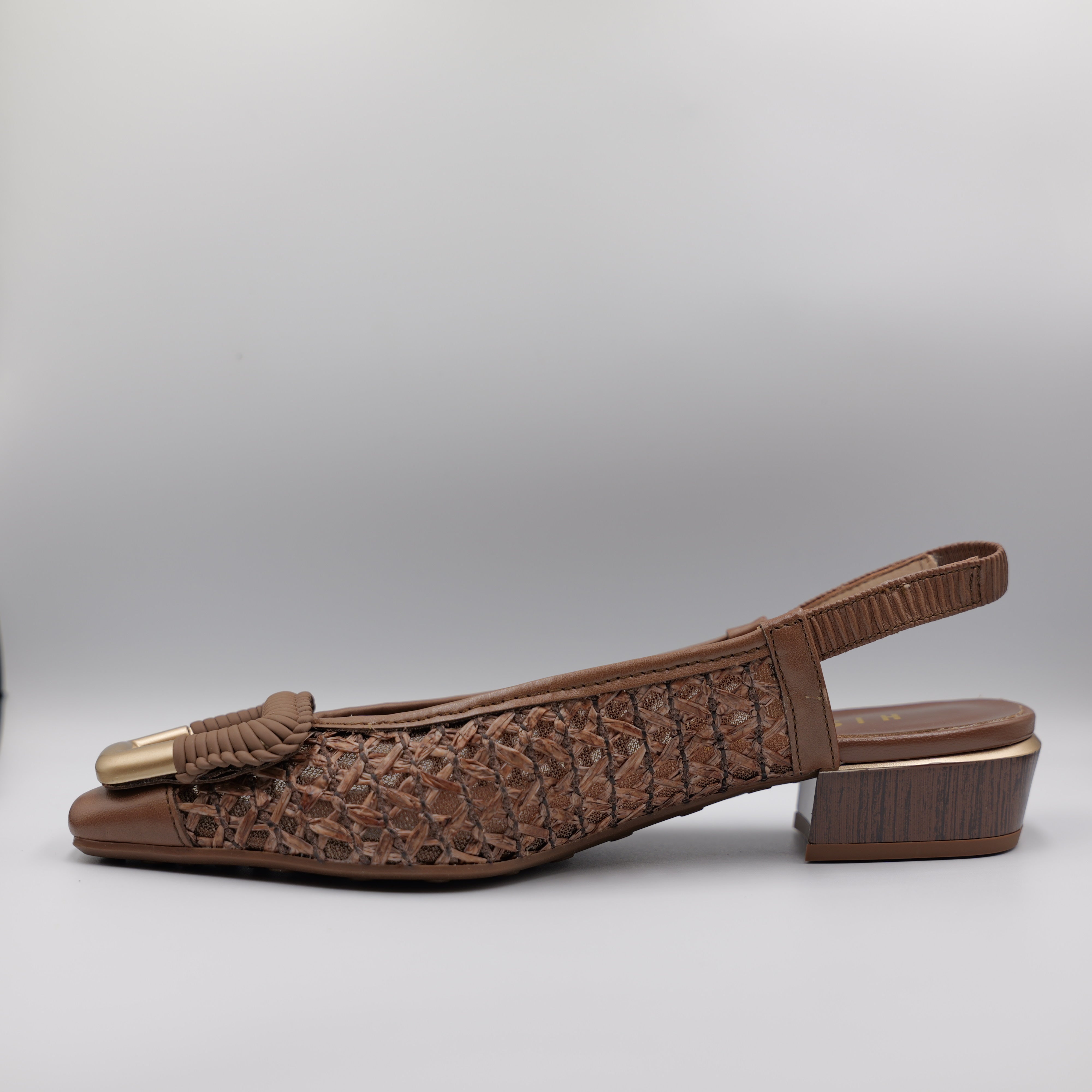 Hispanitas - slingback rafia e pelle con elastico
