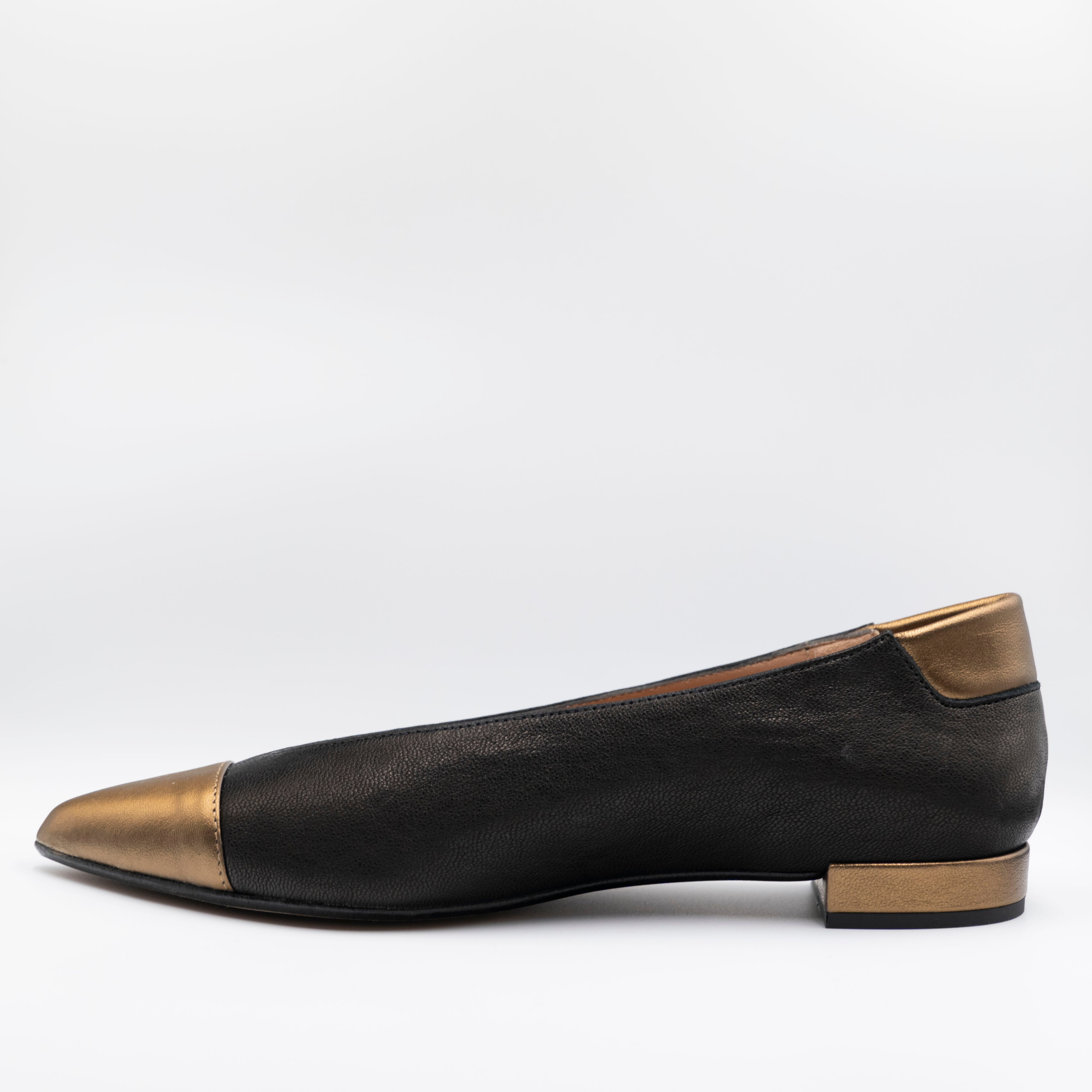 Ora - Ballerine in pelle bicolore - Nero e Bronzo