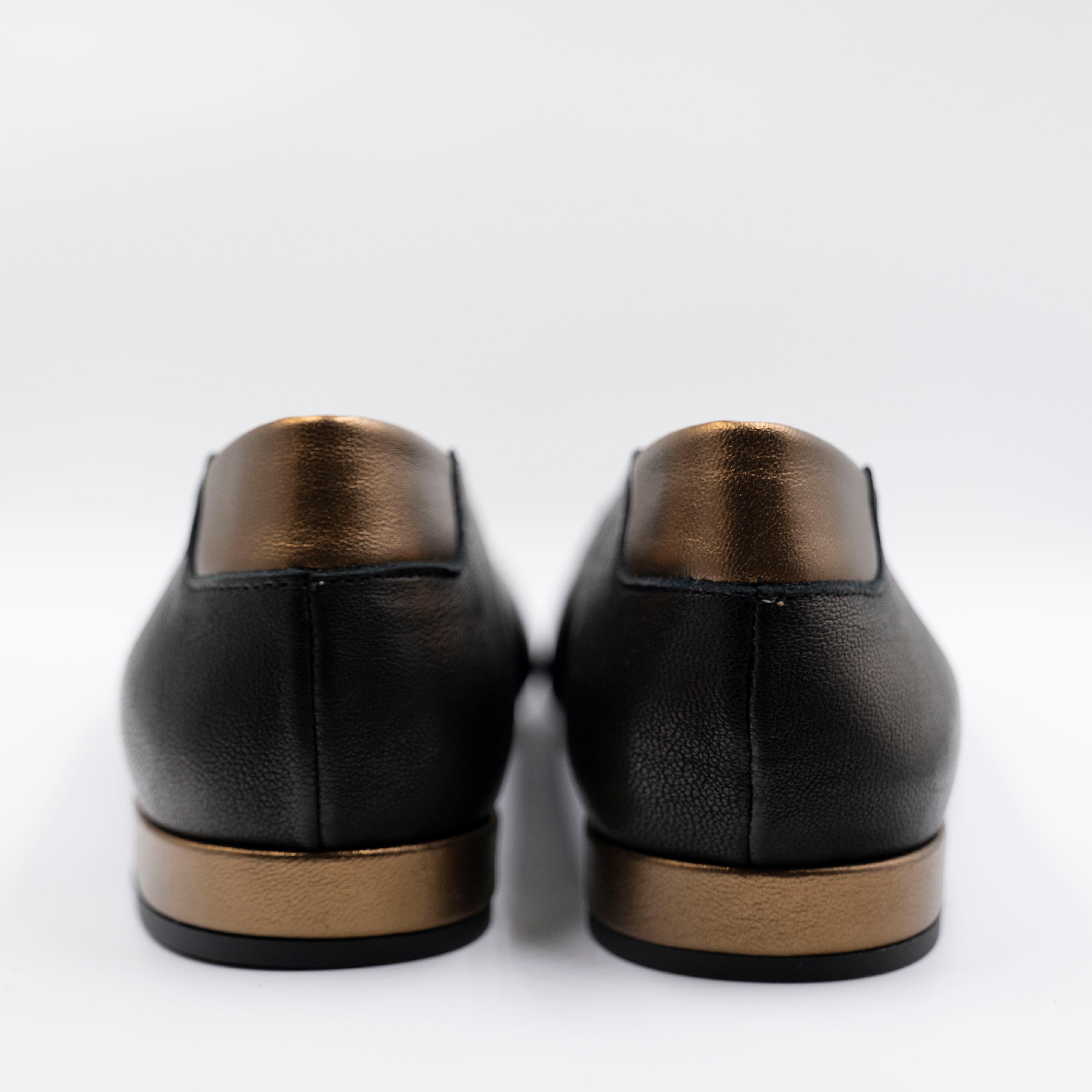 Ora - Ballerine in pelle bicolore - Nero e Bronzo