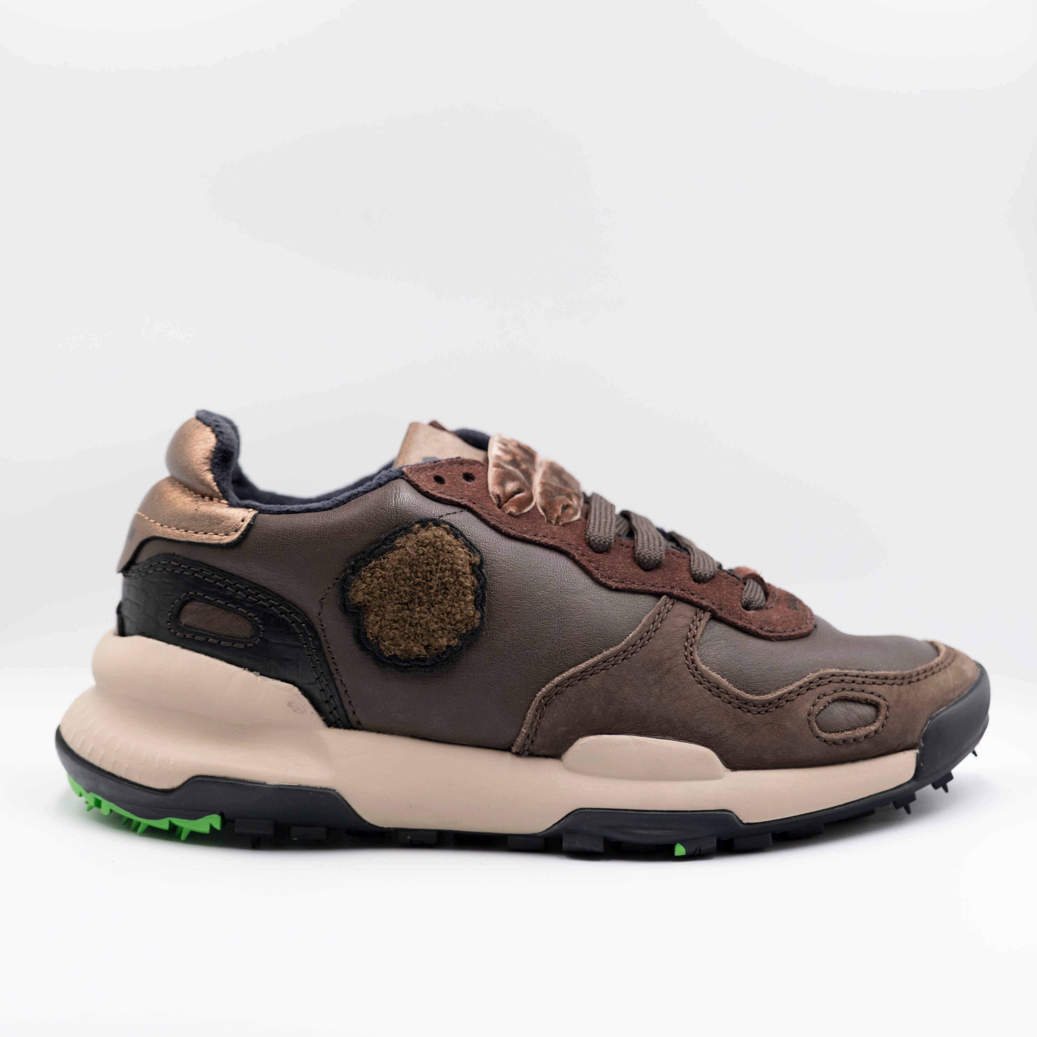 Satorisan - Sneakers in pelle e camoscio con doppio laccio