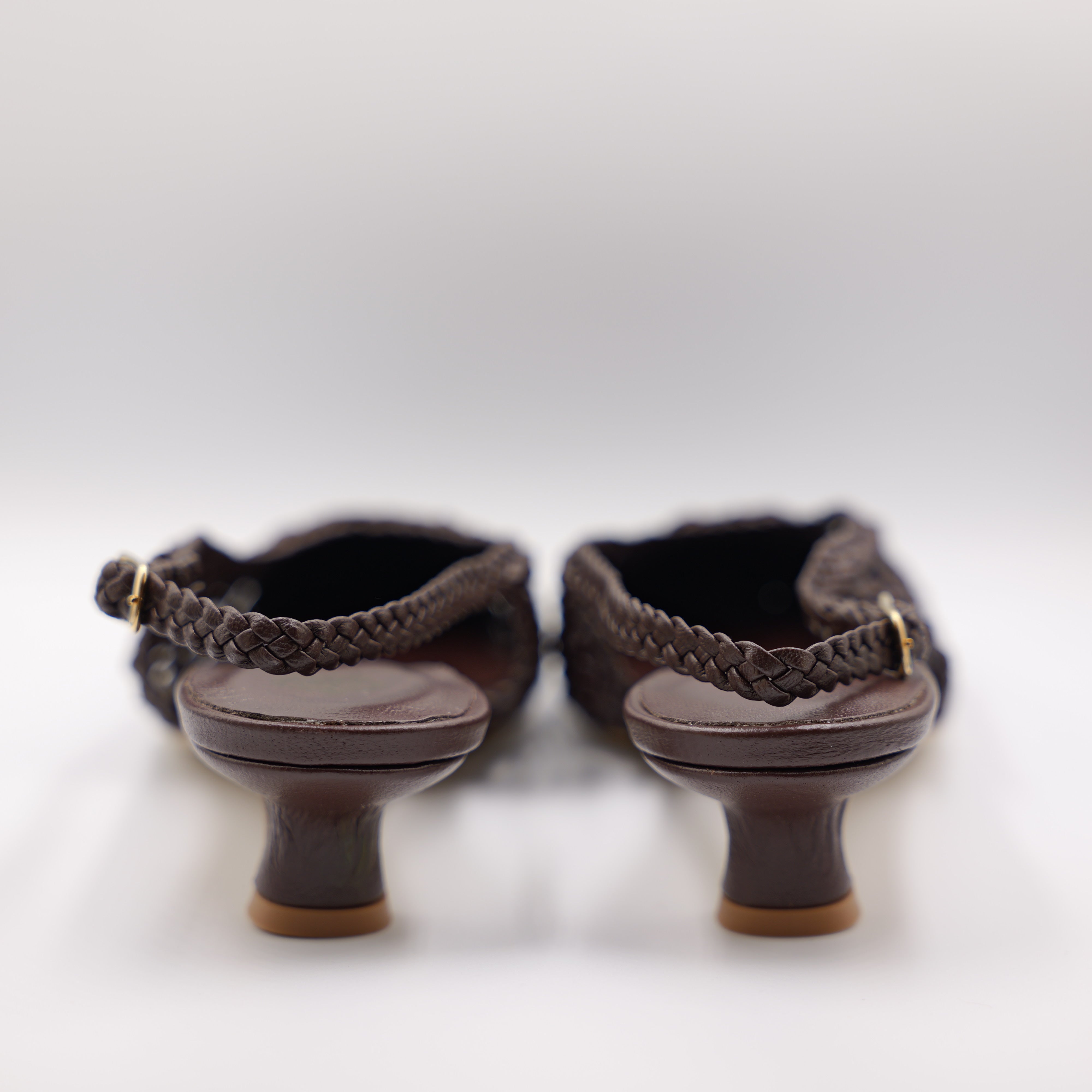 L'Arianna - Slingback in pelle intrecciata