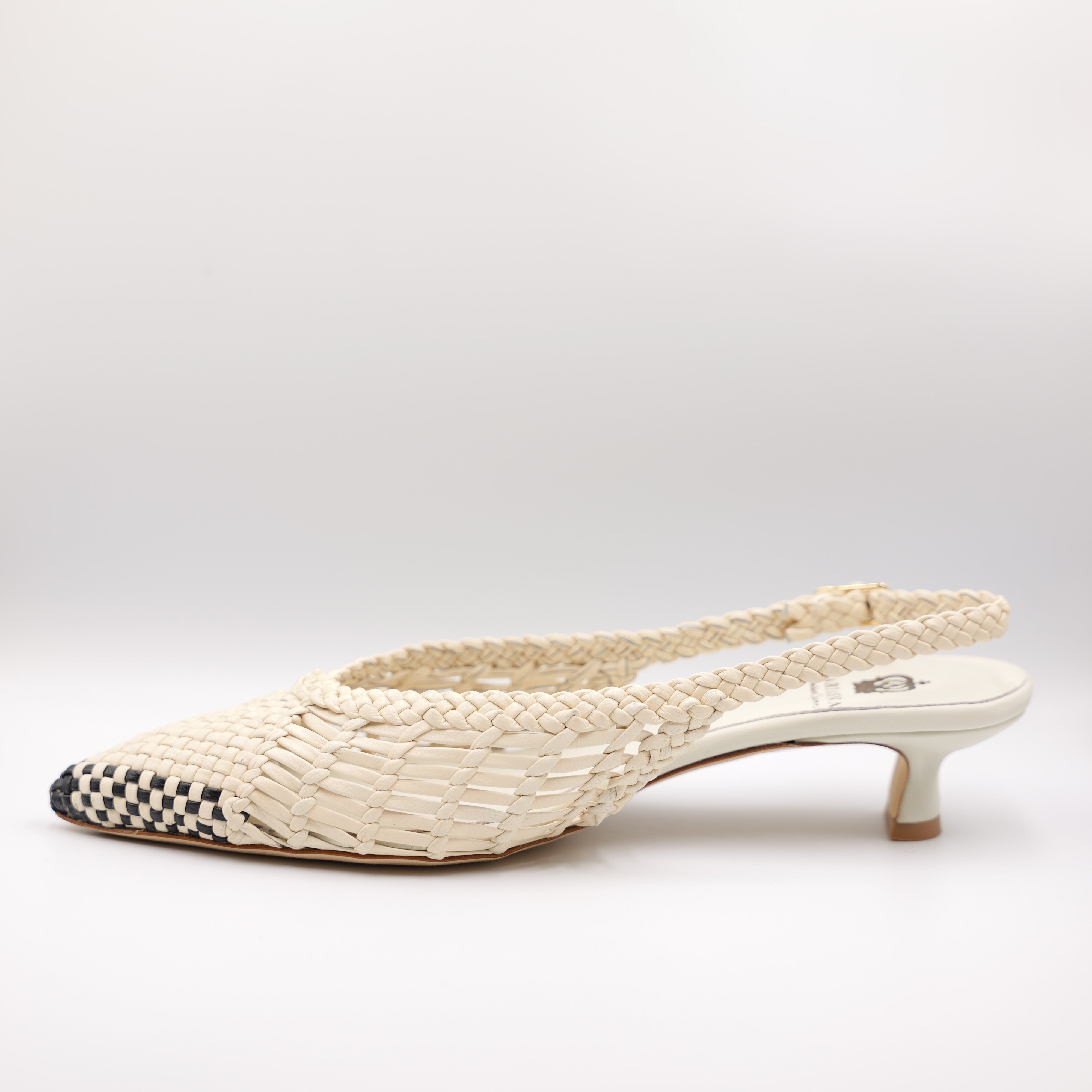 L'Arianna - Slingback in pelle intrecciata